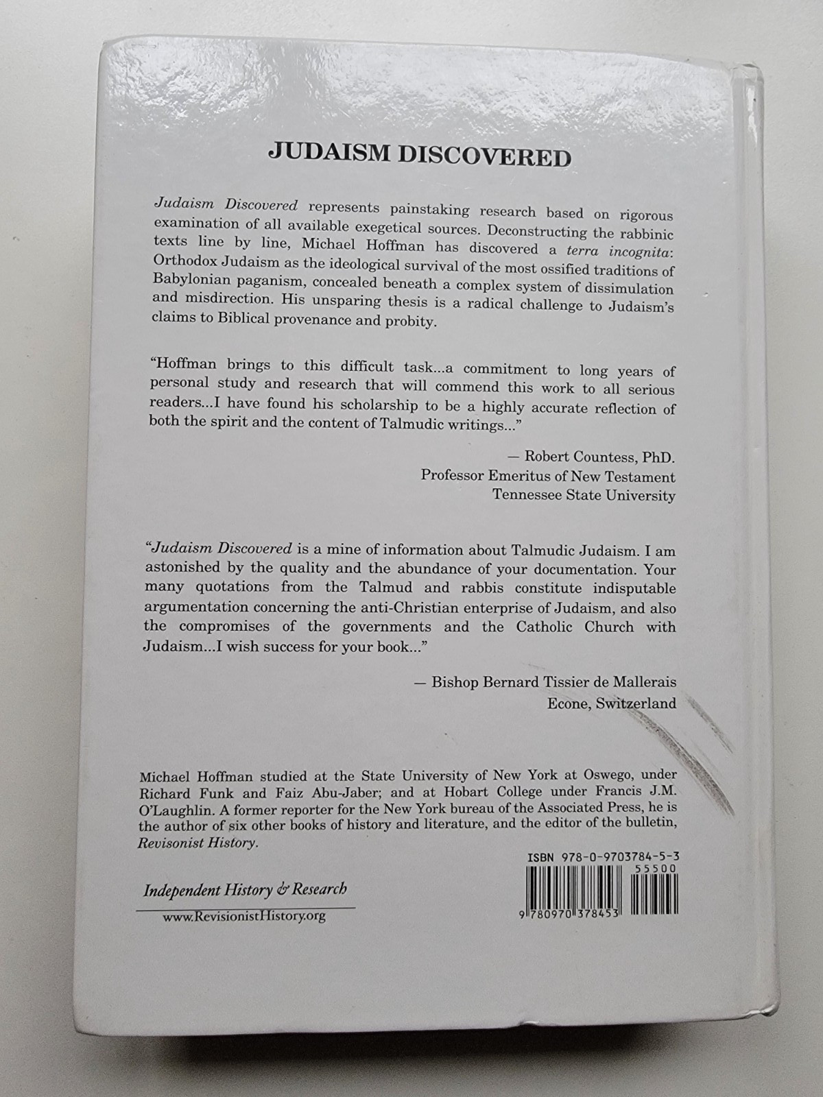 Judaism Discovered : A Study of the Anti-Biblical Reli by Michael Hoffman SIGNED