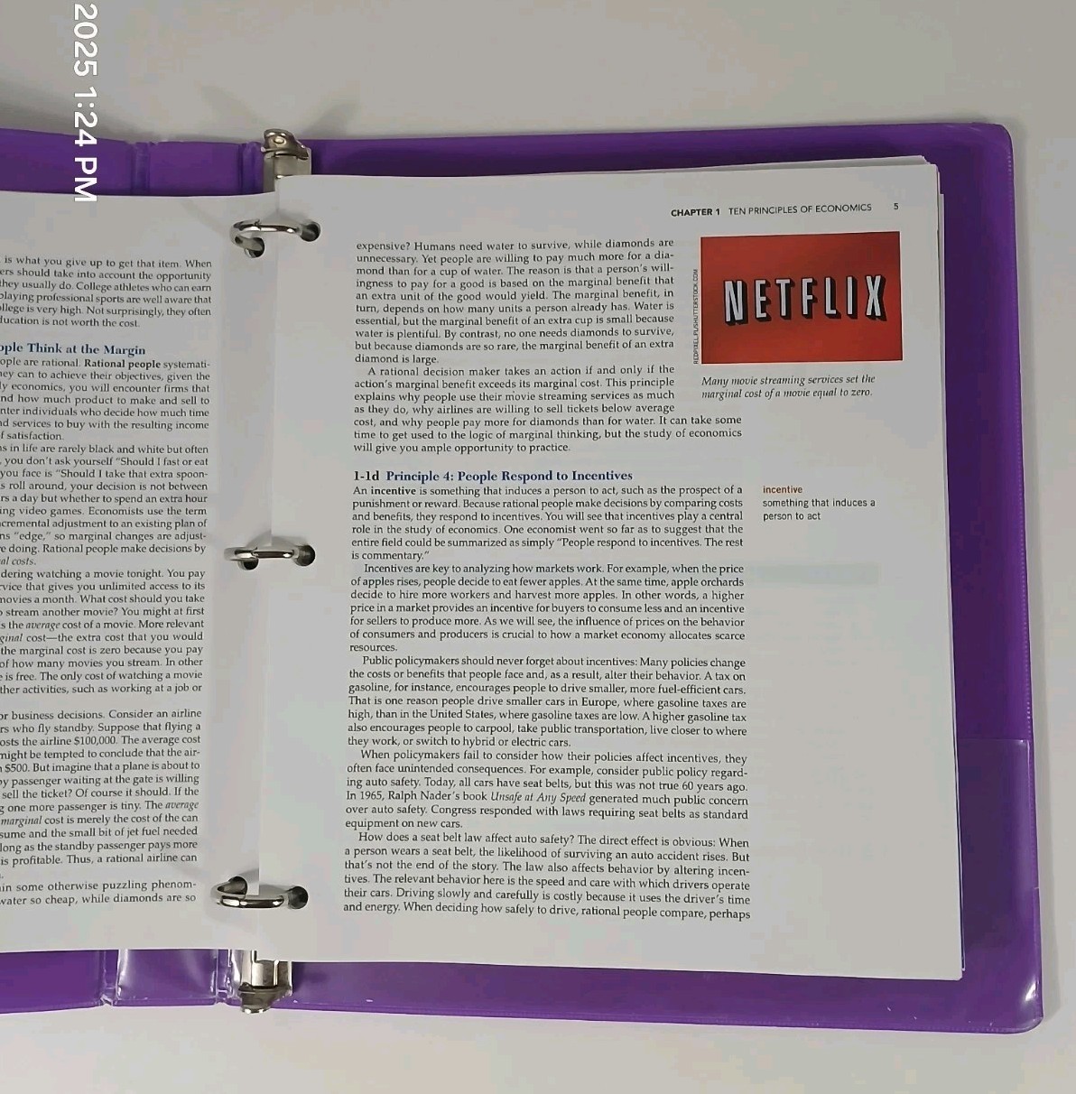 Principles of Macroeconomics 9th Edition – Loose Leaf With Binder – Very Good