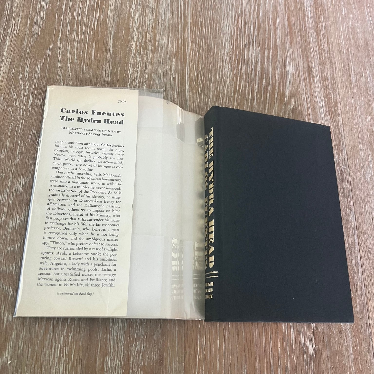 The Hydra Head Carlos Fuentes 1978 First Printing Spy Thriller Farrar Straus