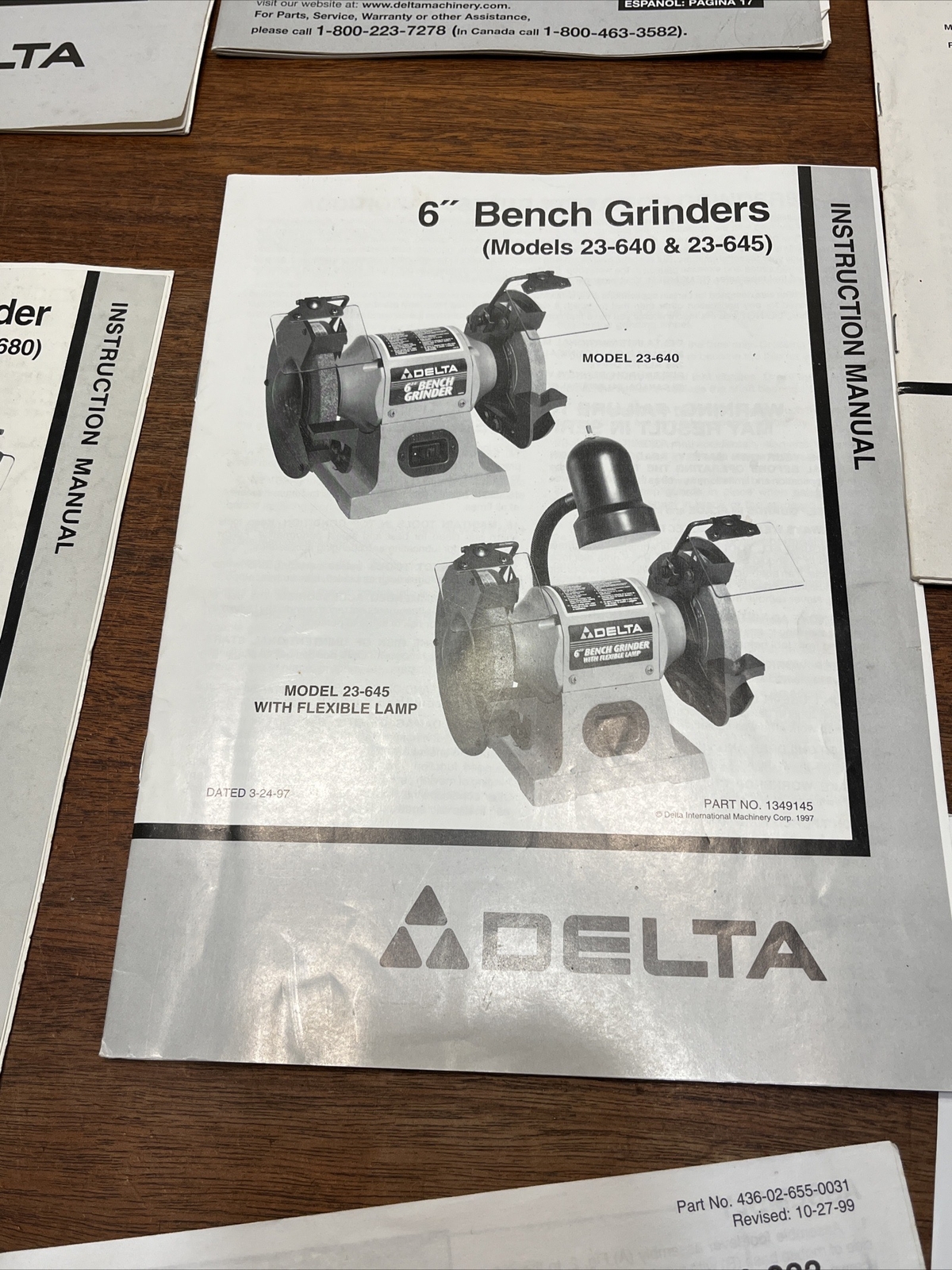 Delta ORIGINAL Instruction Manuals! Belt Sander band saw drill press planer MORE