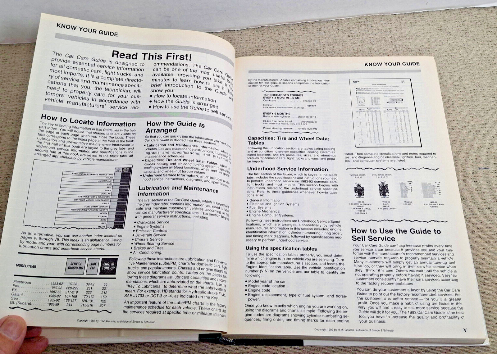Hardback Chilton’s 1992 Car Care Guide,A Chek Chart Publication