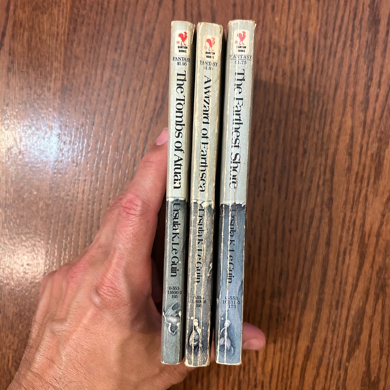 The Earthsea Trilogy by Ursula K Le Guin Paperback Books Bantam Editions 1970s