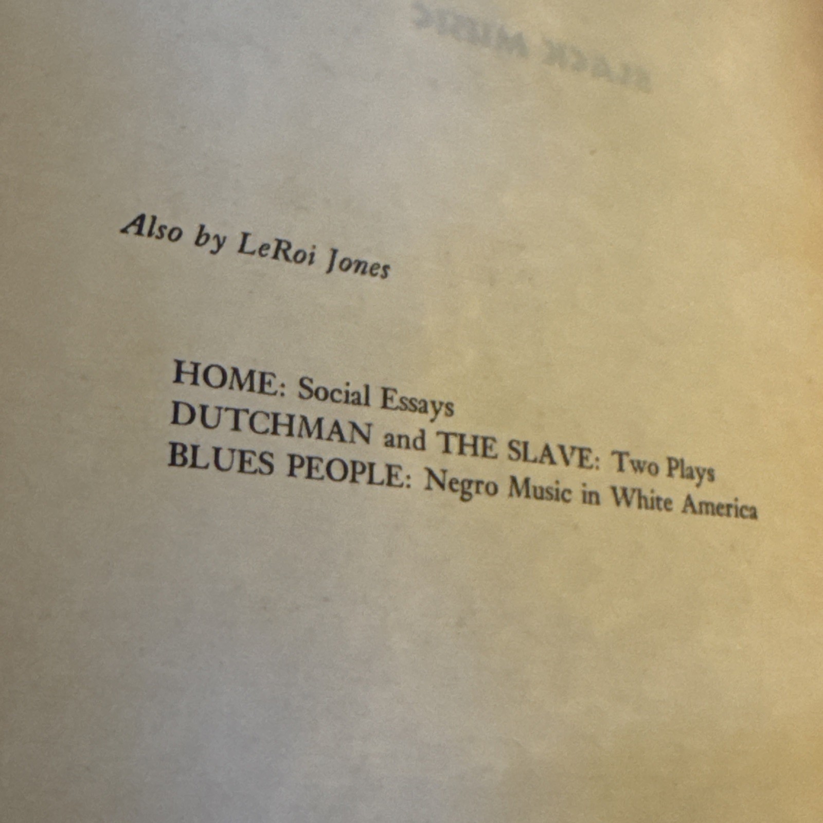BLACK MUSIC LEROI JONES VINTAGE JAZZ PAPERBACK JOHN COLTRANE ALLEE WILLIS ESTATE