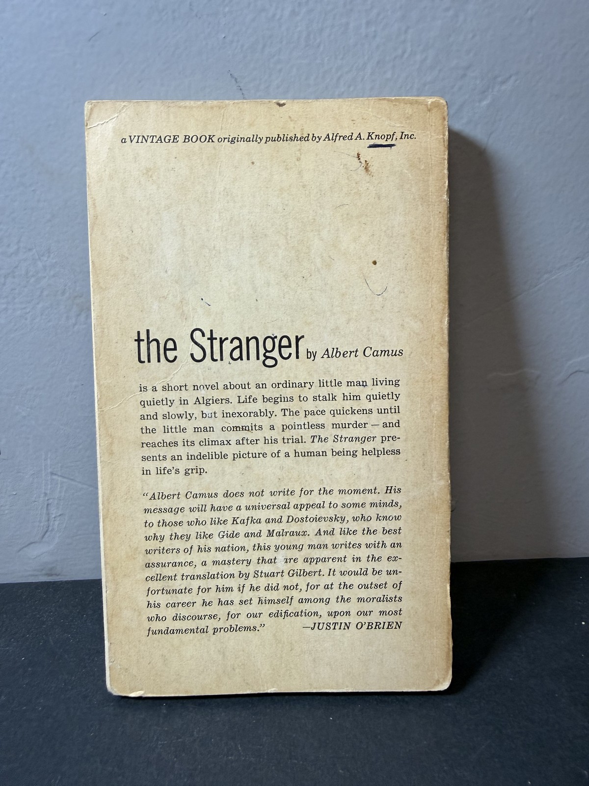 The Stranger by Albert Camus Vintage Books 1954 Paperback French Existentialism