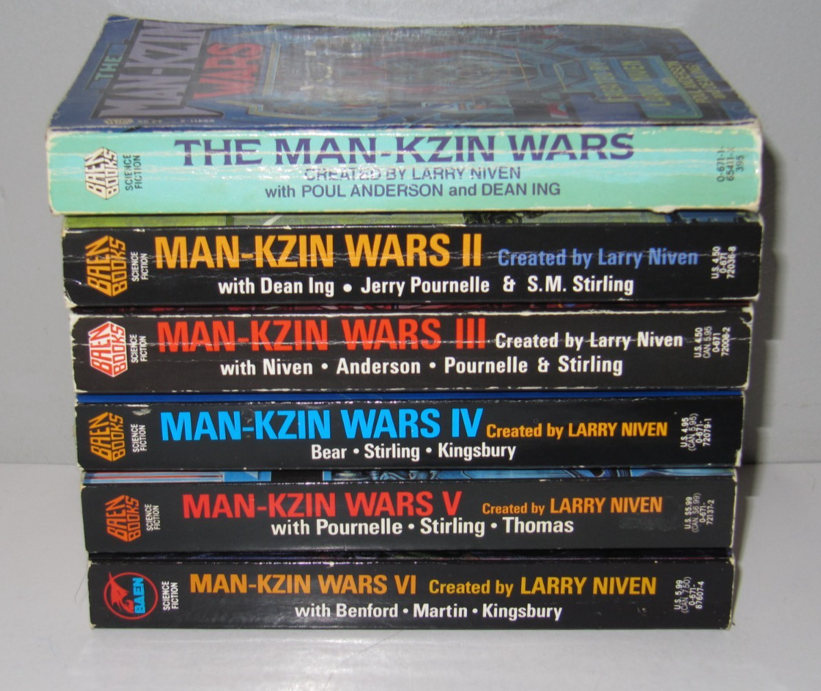The Man-Kzin Wars #1-6 PB Science Fiction Baen Books created by Larry Niven