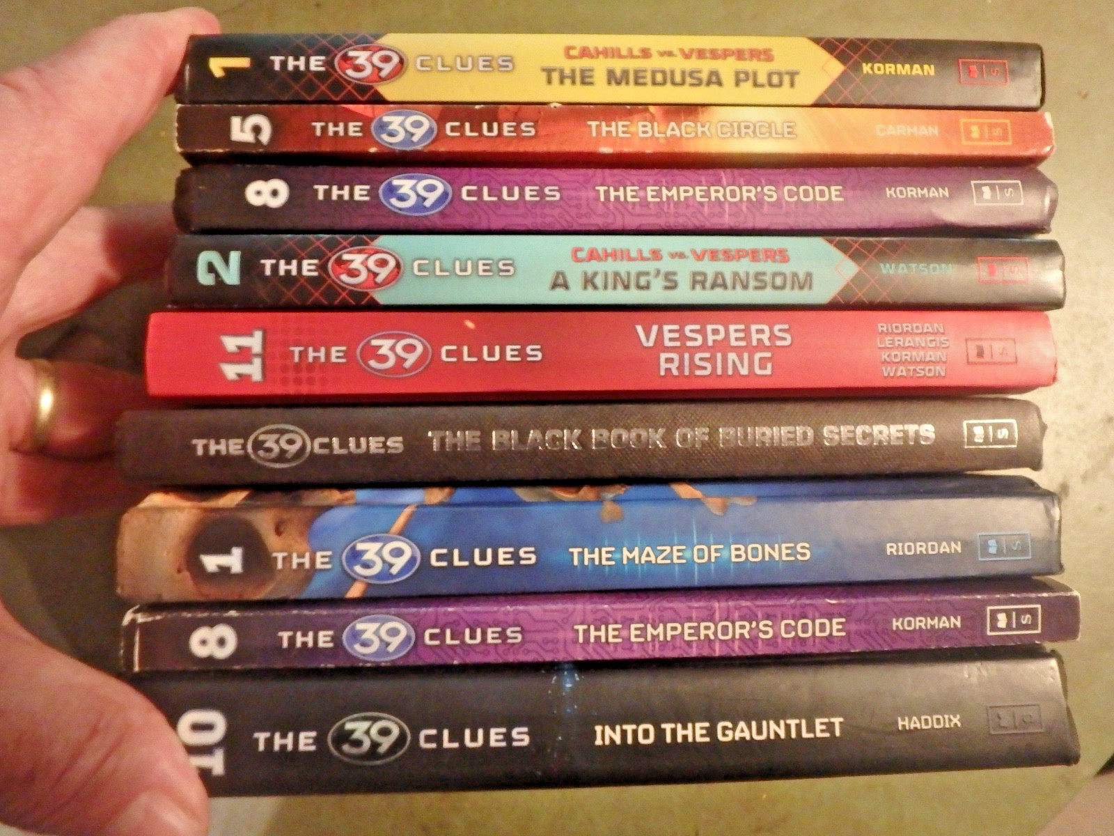 4K – 9 volumes of “ THE 39 CLUES“ books- soft & hardcover 2010’s