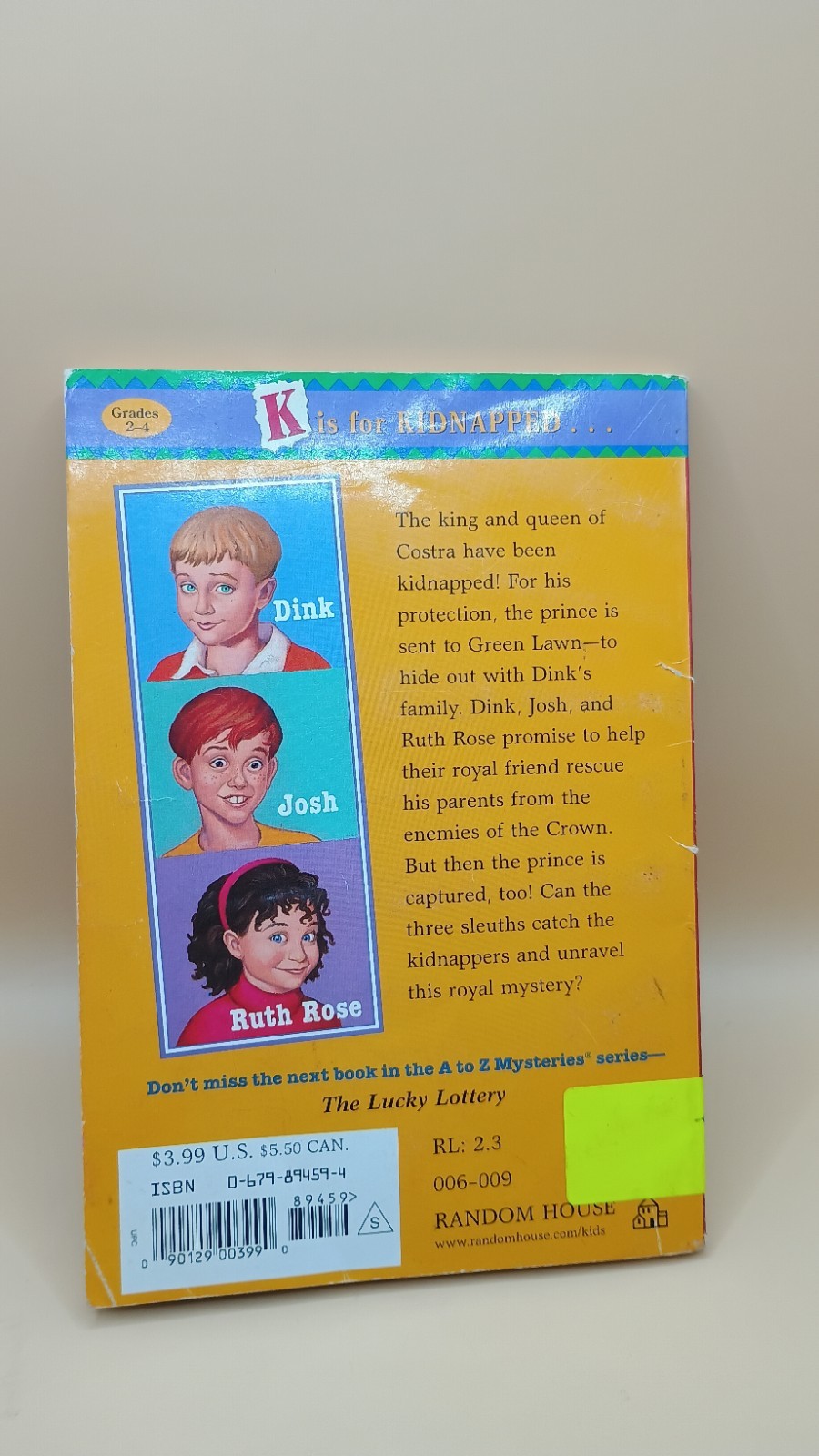 The Kidnapped King; A to Z Mysteries – paperback, 9780679894599, Ron Roy