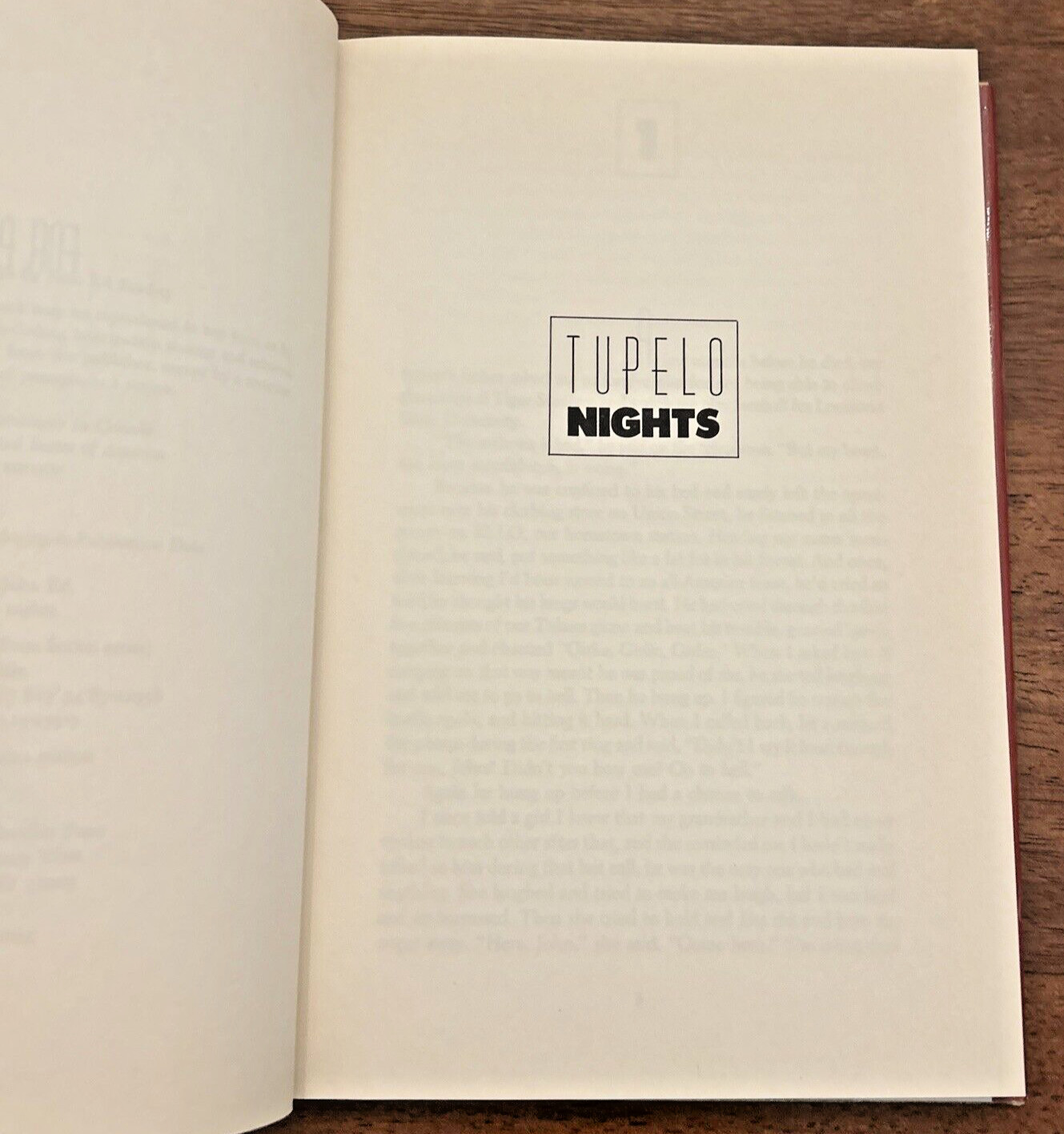 Tupelo Nights, by John Ed Bradley, HC/DJ, 1988 STATED FIRST EDITION!