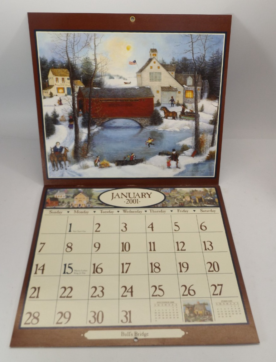 Calendar Lang Folk Art 2001 by Lang Inc. – Lang Holdings – See Description