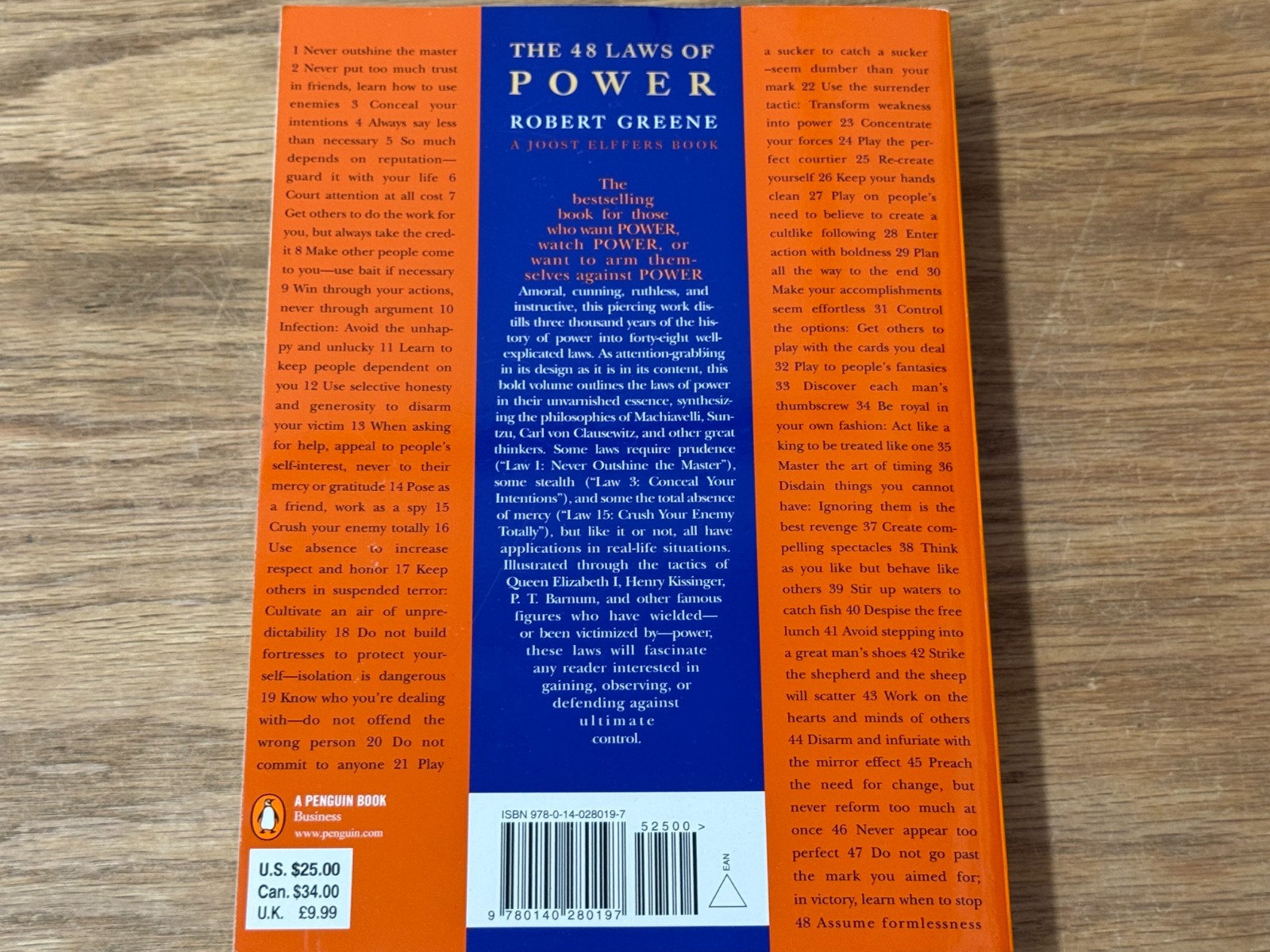 The 48 Laws of Power Robert Greene 2000 Paperback Penguin Books
