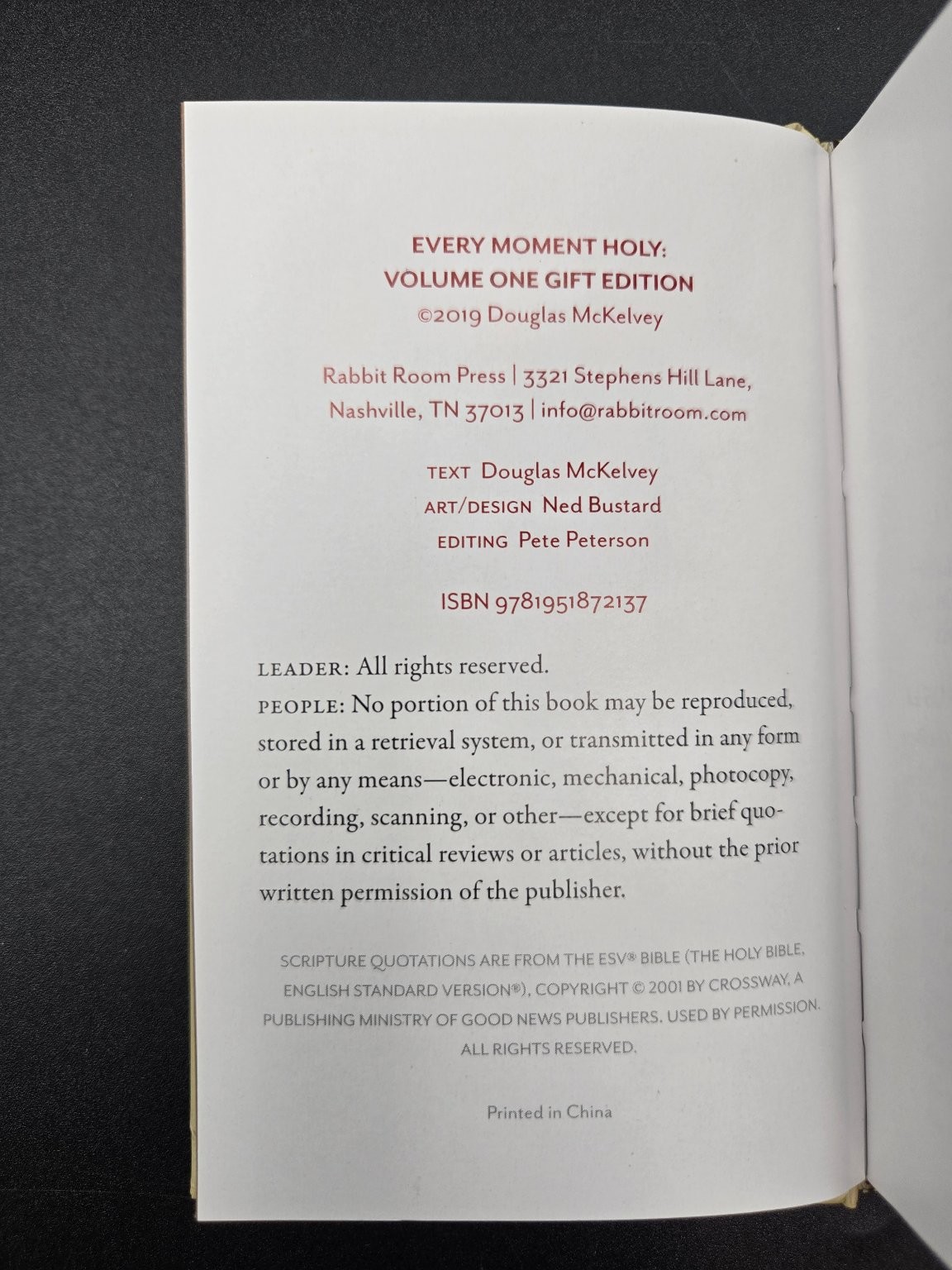 Every Moment Holy Volume 1 Gift Edition Douglas McKelvey 2019 Rabbit Room