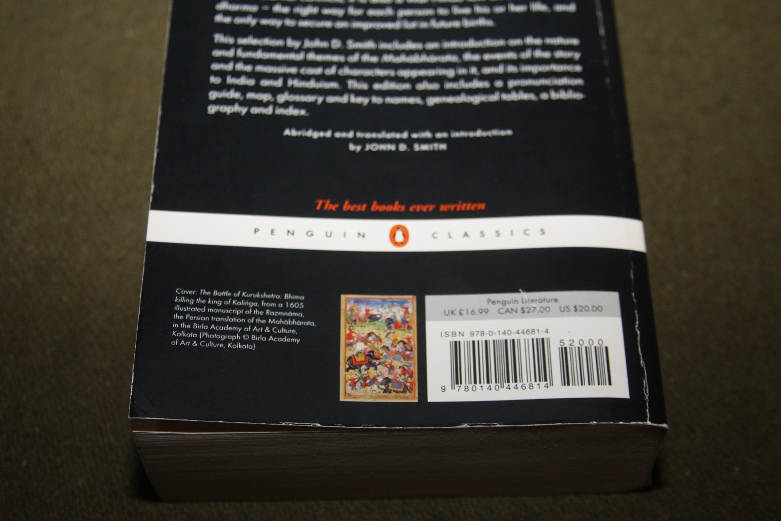 The Mahabharata Abridged & Translated by John D. Smith 2009 TPB Penguin Classics