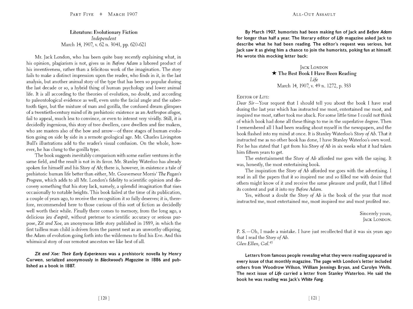 Brand new unread copy JACK LONDON’S BEFORE ADAM BATTLES „It’s a stunner.“