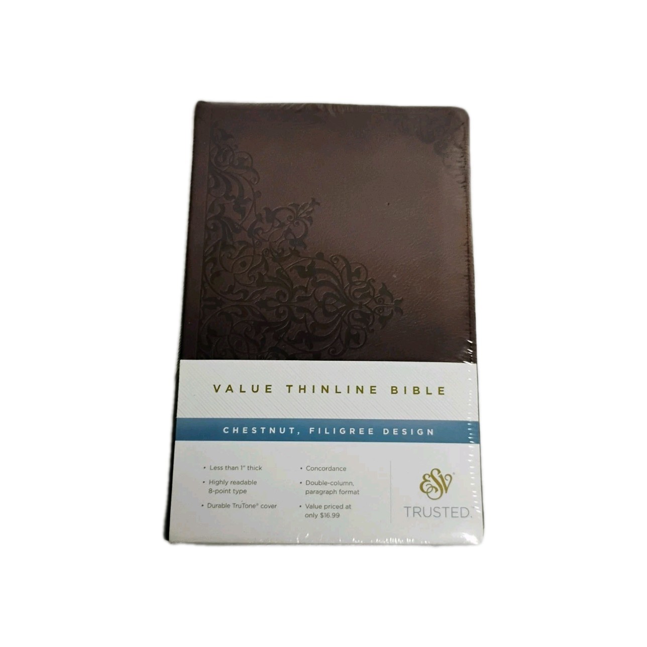 ESV THINLINE BIBLE CHESTNUT FILIGREE DESIGN GOLD EDGES BY CROSSWAY NEW SEALED