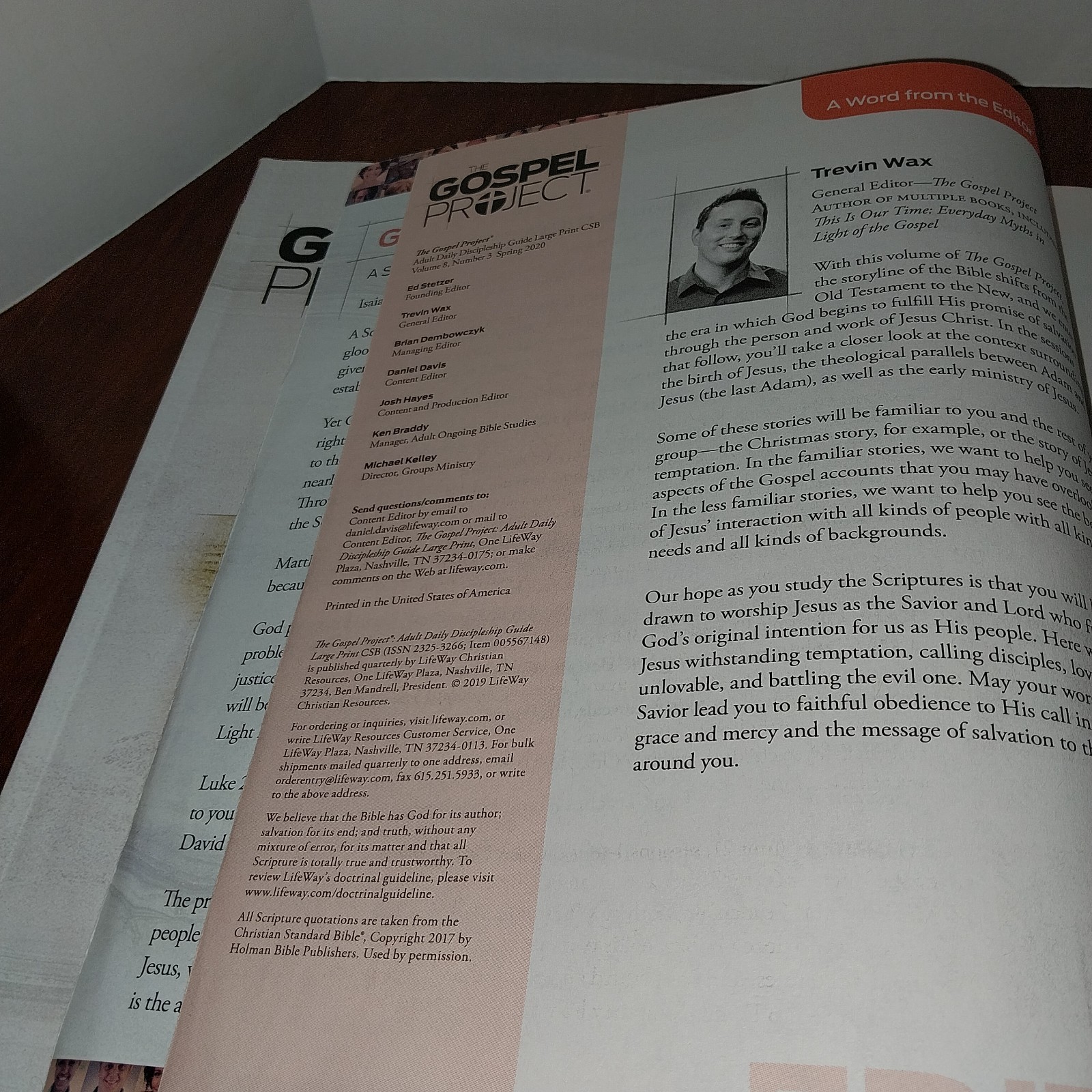 Lifeway Gospel Project Daily Discipline Guide Bible Study Large Print Vol 6 & 7