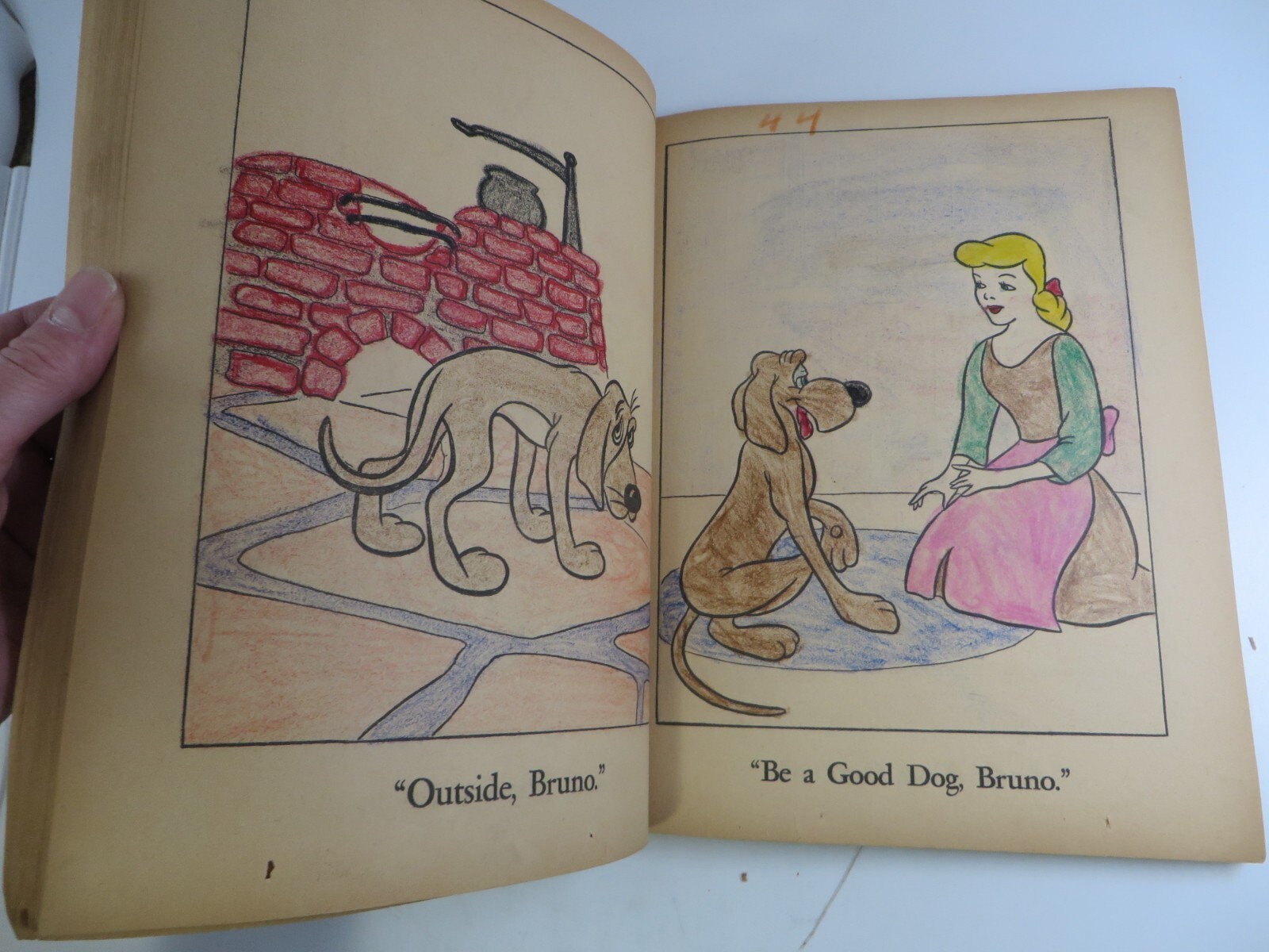 Vintage 1950 Walt Disney CINDERELLA Paint Coloring Book Whitman Publishing RARE
