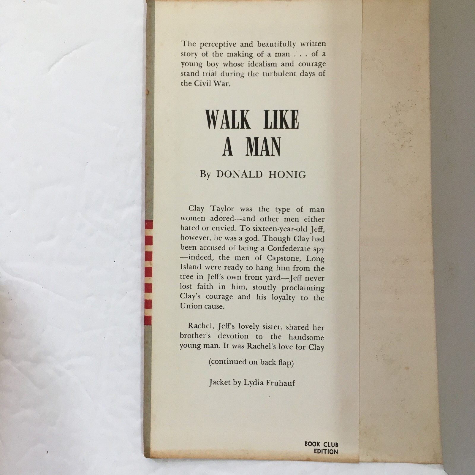 Civil War: Walk Like A Man by Donald Honig 1961 First Edition/Hardcover DJ