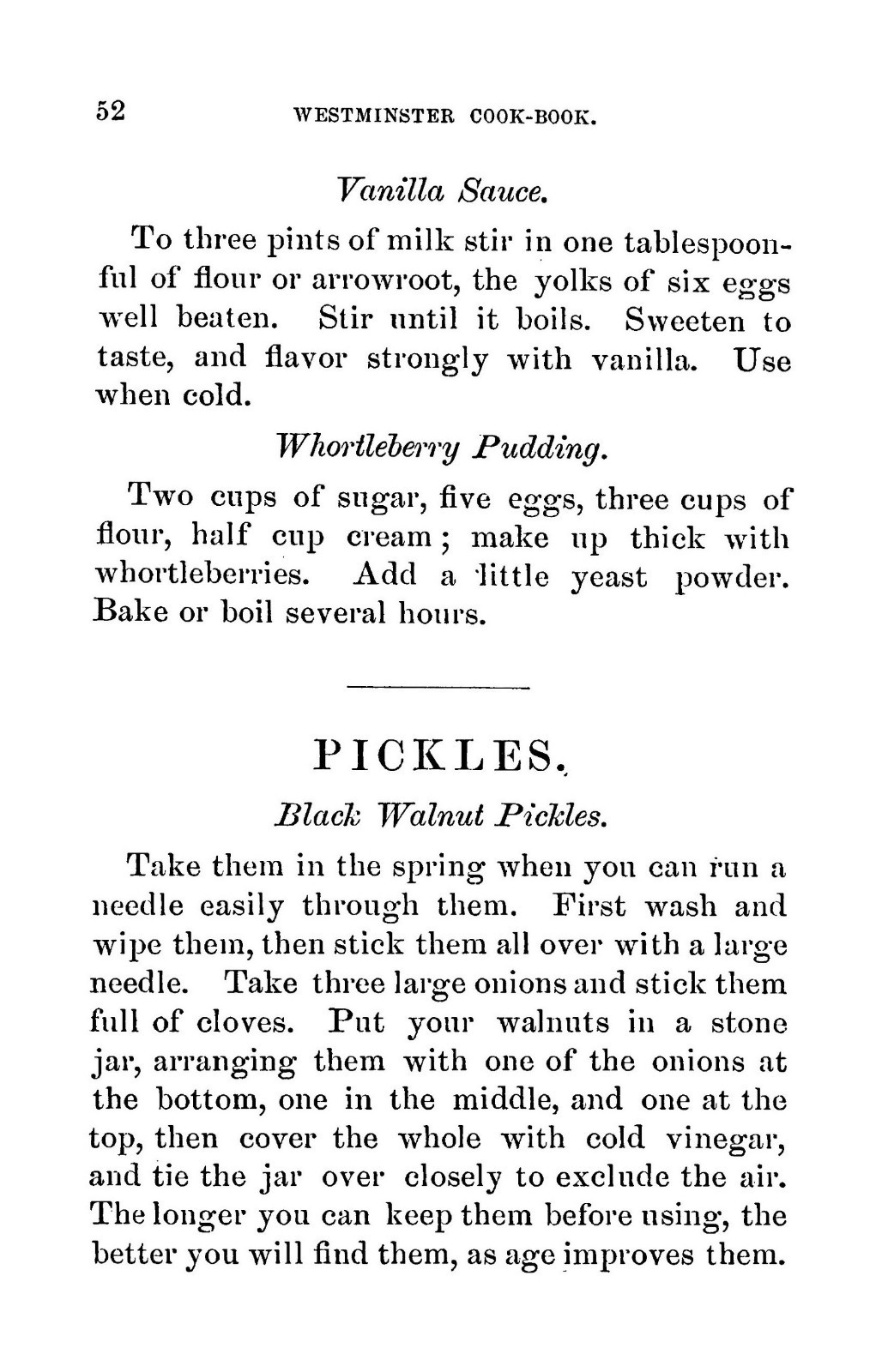 1876 Westminster Vintage Cook Book 64 Pages