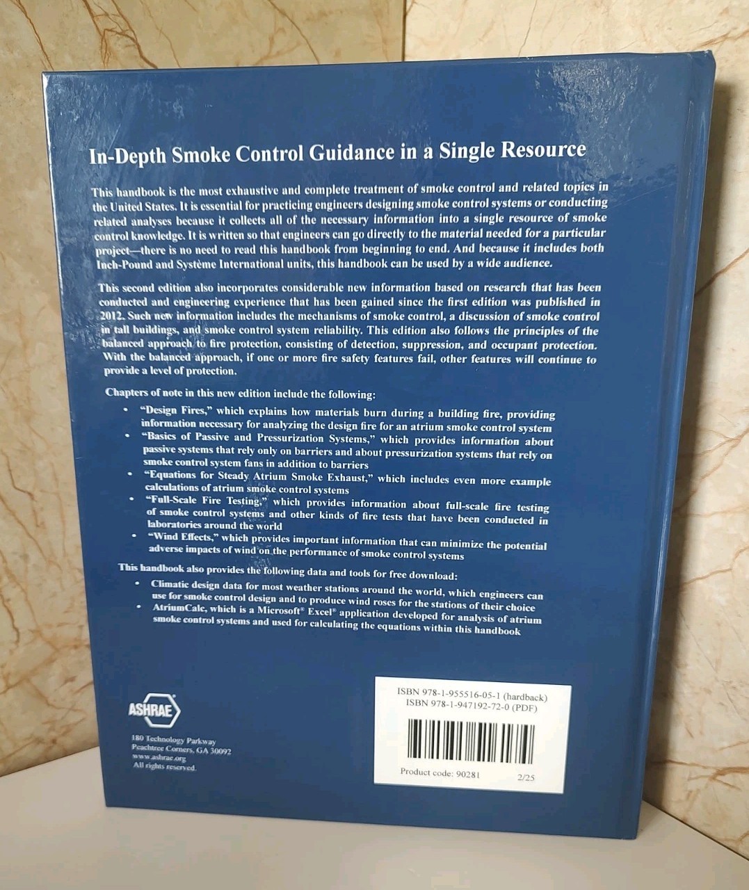 HANDBOOK OF SMOKE CONTROL ENGINEERING, SECOND ED ASHRAE NFPA ICC SFPE Harcover