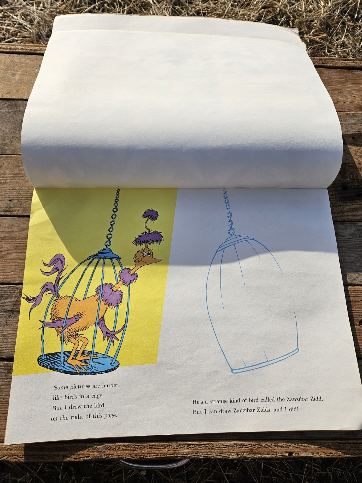 1970 Dr. Seuss — I Can Draw It Myself Book — 16 x 12″- All Pages Are Clean But 1