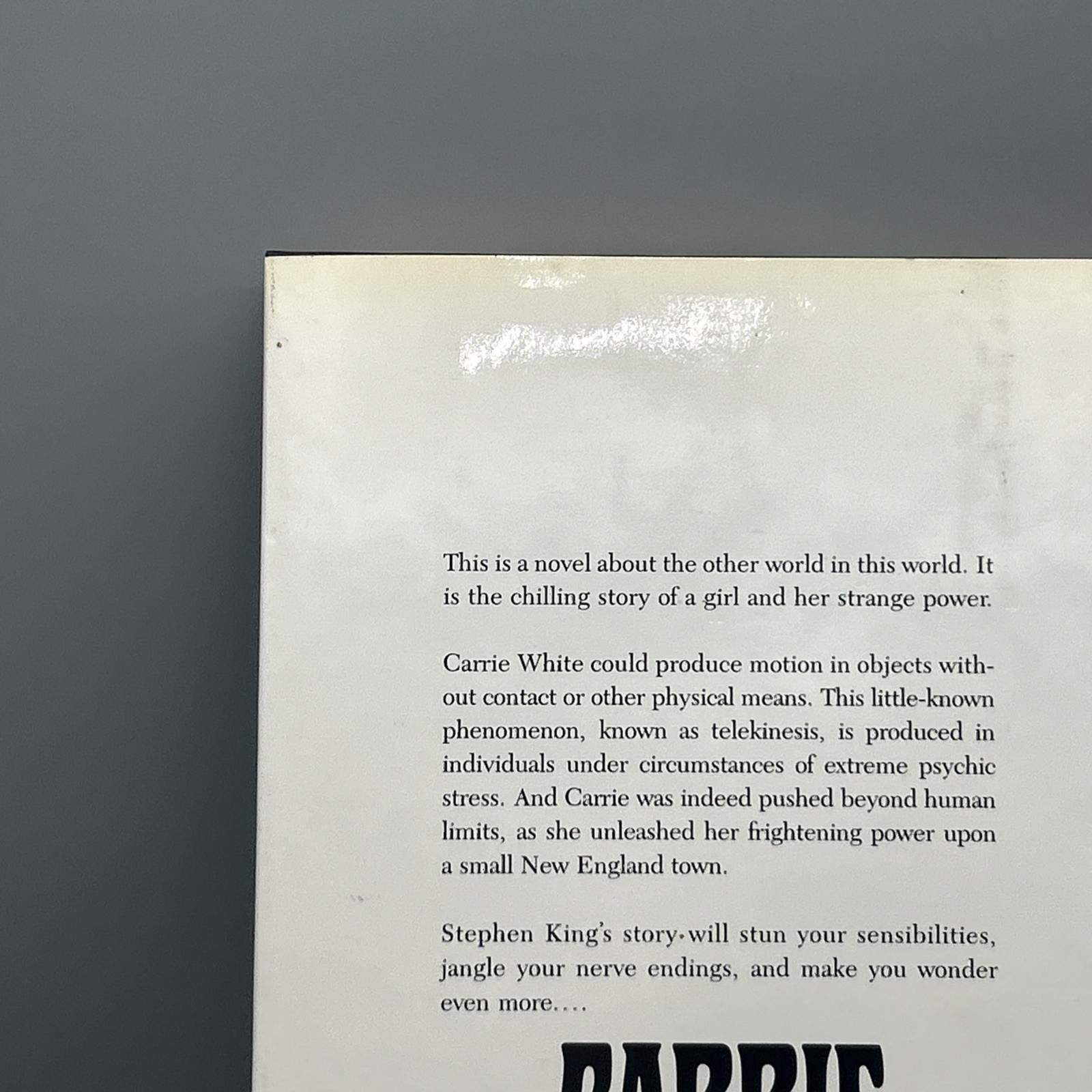 CARRIE by Stephen King First Edition 1974 Doubleday Early Print No Price