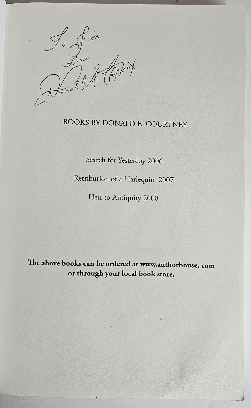 Donald E Courtney Book Lot of 5 Signed Books Fiction