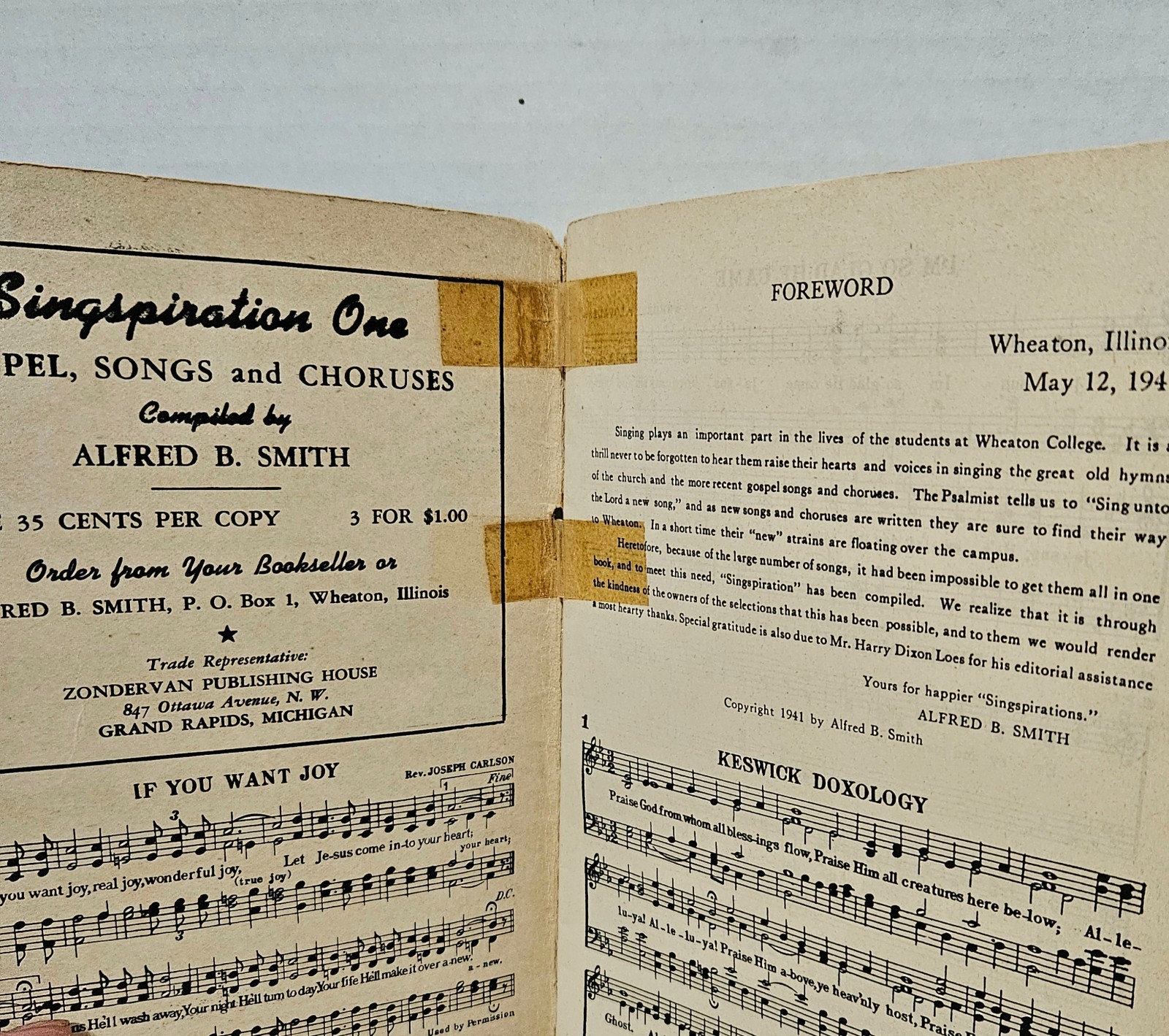Singspiration Gospel Songs Choruses Number 1 2 & 3 Alfred B. Smith 1930’s & 40’s