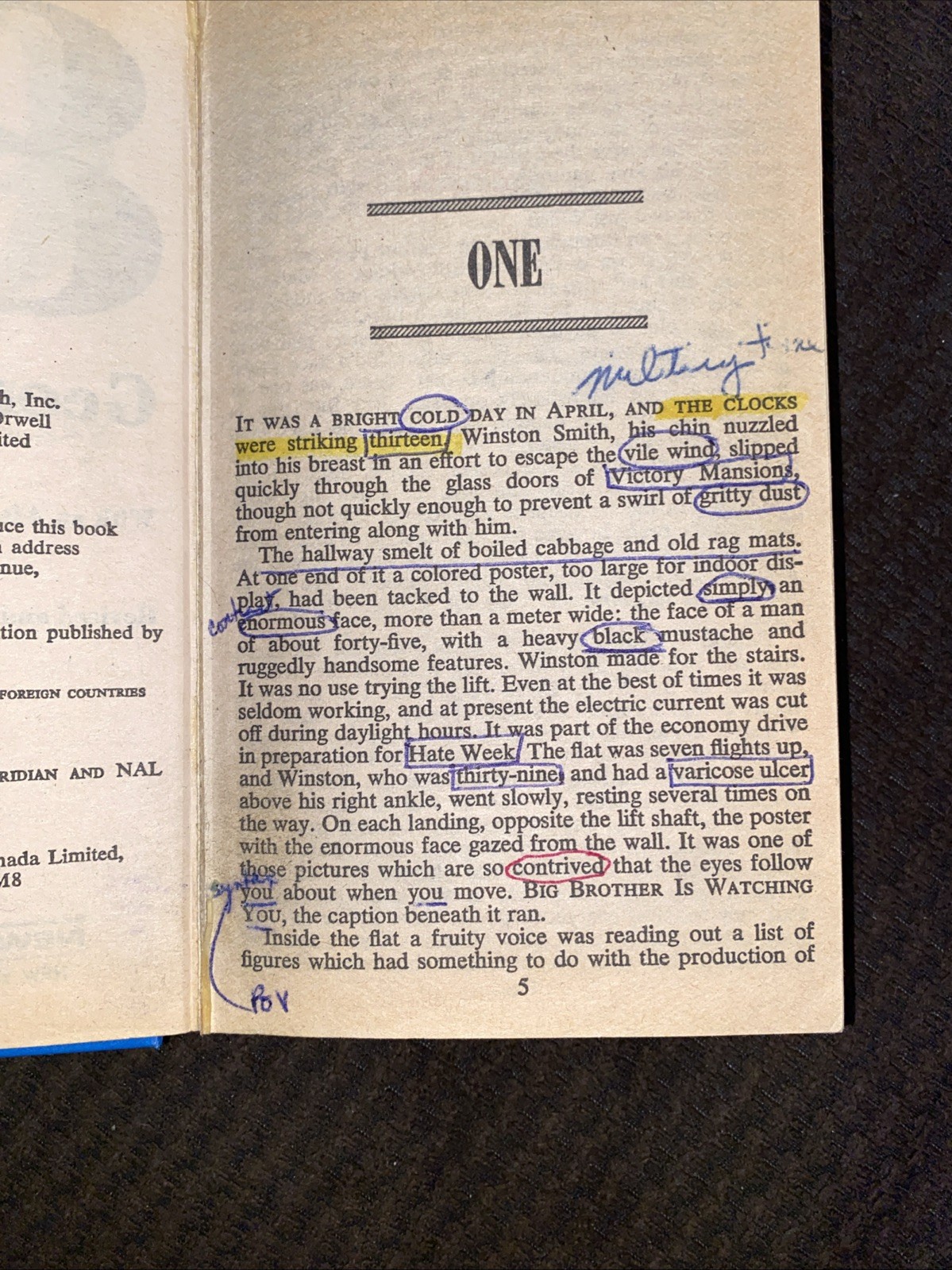 GEORGE ORWELL 1984 Hardcover PERMA BOUND HC Book (c)1961 Signet 1984 Ex Library