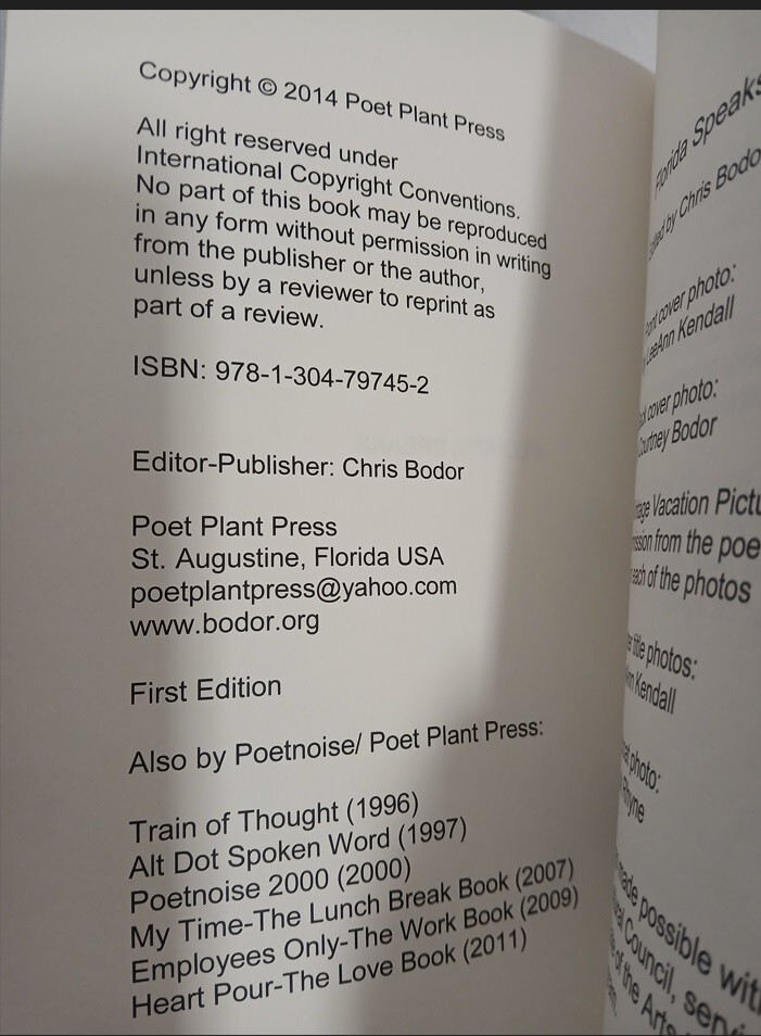 Florida Speaks Poet Plant Press Anthology Florida Themed Trade Ppb Chris Bodar