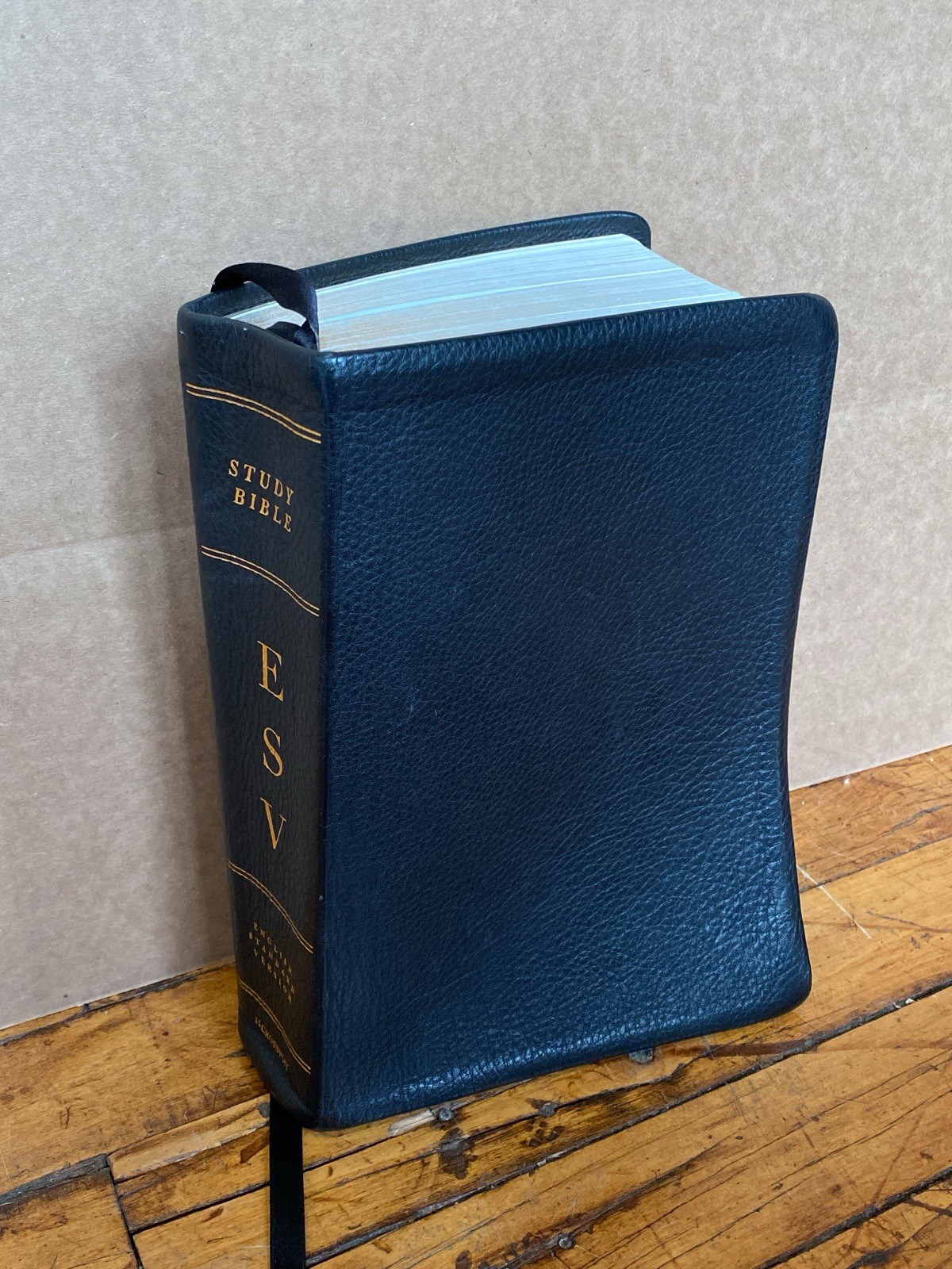 ESV Study Bible Crossway Black Genuine Leather Christian Bible