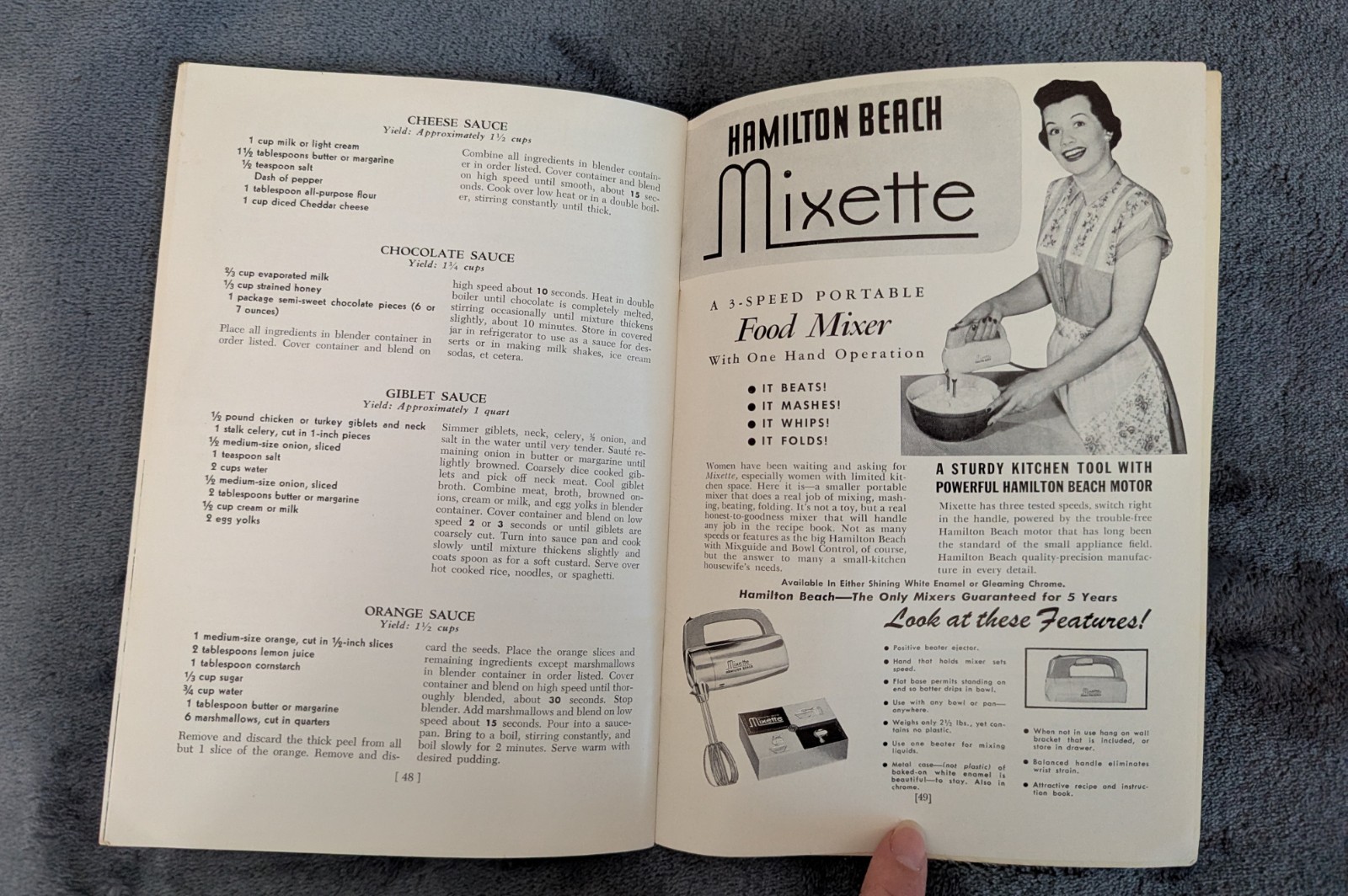 Lot 3 VTG advertising cookbooks Riverside Hamilton Beach Pillsbury 1920s-1950s