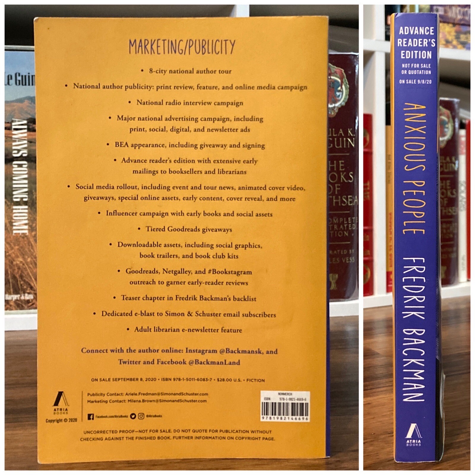*ARC / Uncorrected Proof* Anxious People – Fredrik Backman (Atria, 2020)