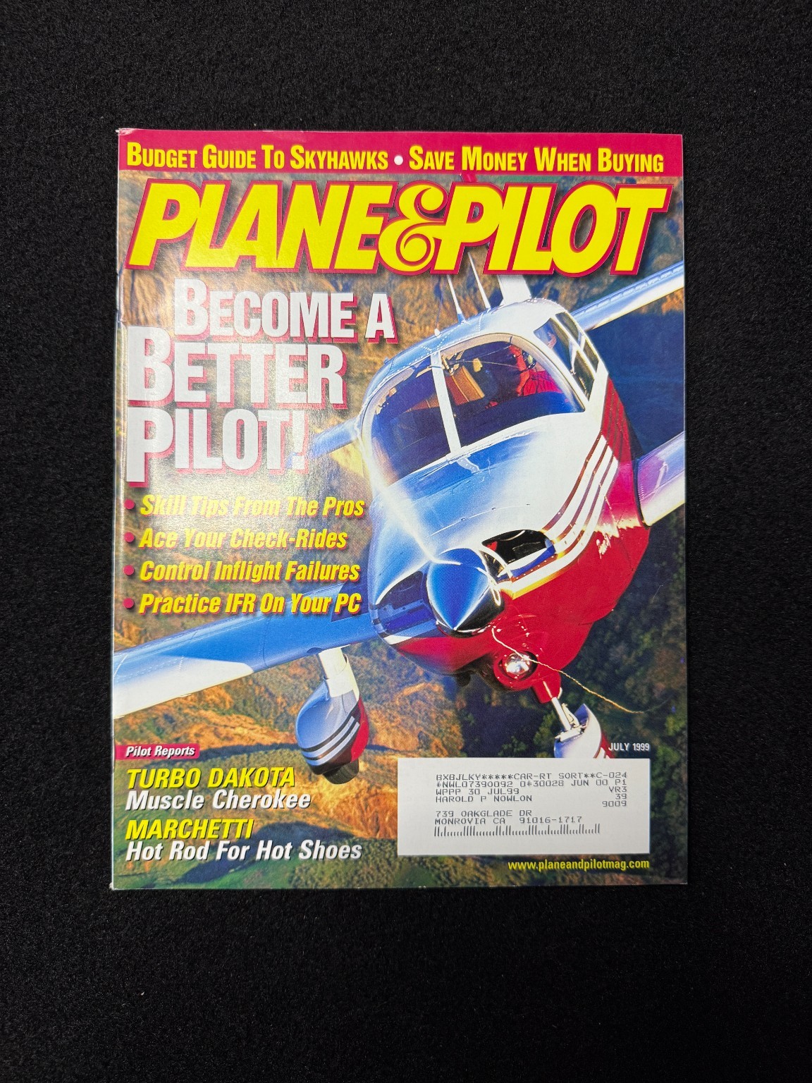 Plane & Pilot Magazine July 1999 Aviation Flying Aircraft Pilot Training Vintage