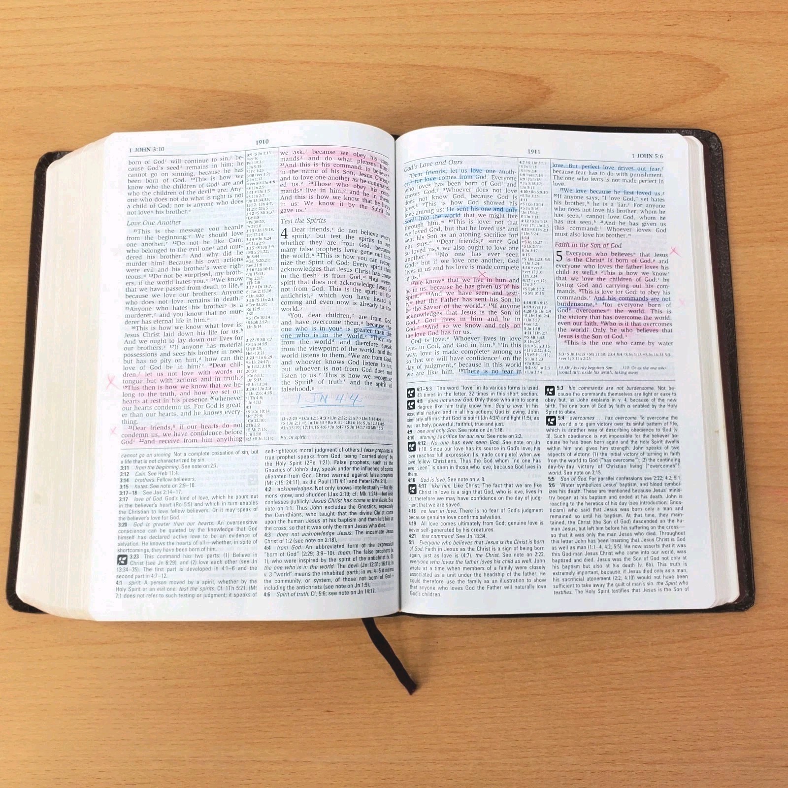 Zondervan The NIV Study Bible 10th Anniversary Edition 1995 Red Letter, Leather
