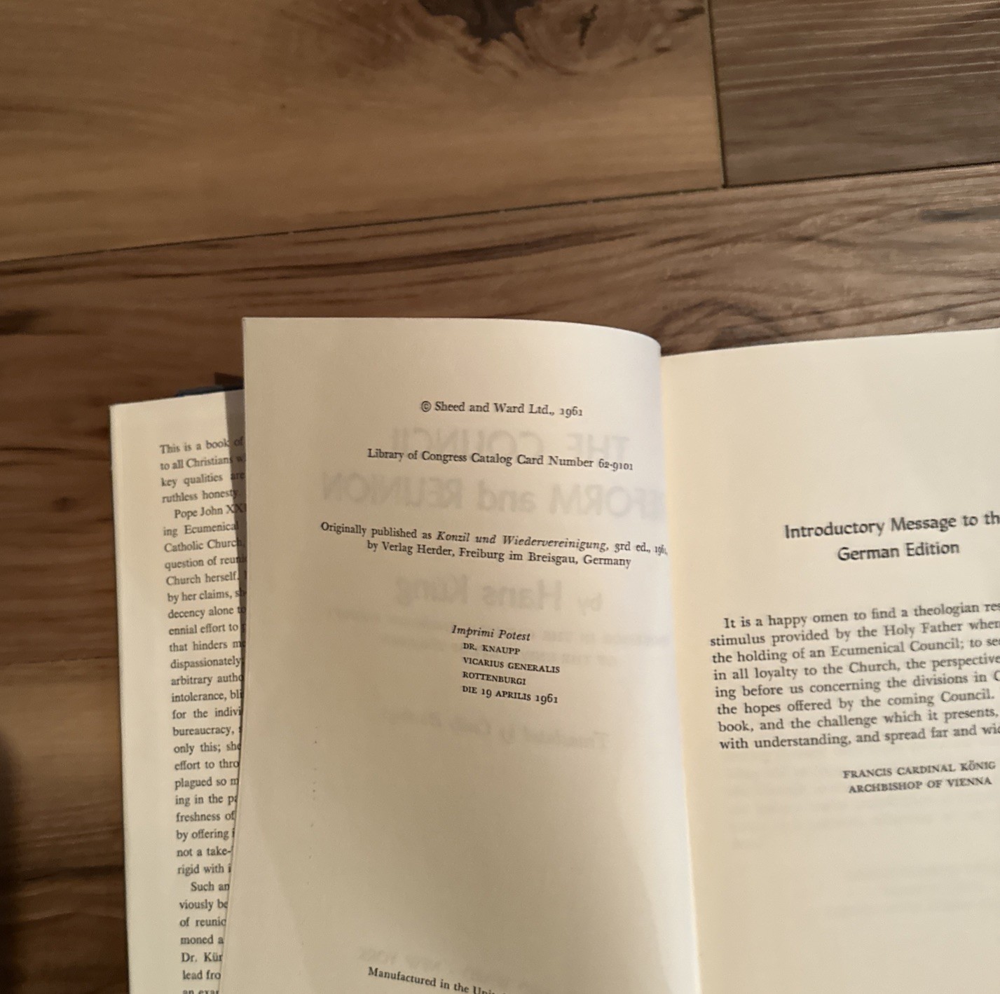 The Council, Reform and Reunion Hans Küng 1961 Hardcover