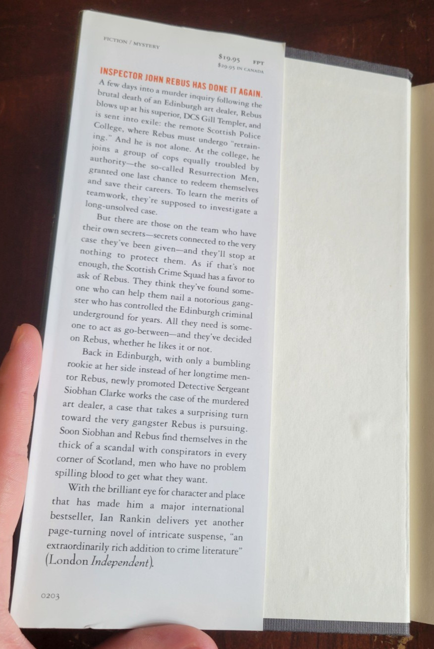 Resurrection Men – SIGNED by Ian Rankin – 1st US Ed. 2001 HC DJ Inspector Rebus