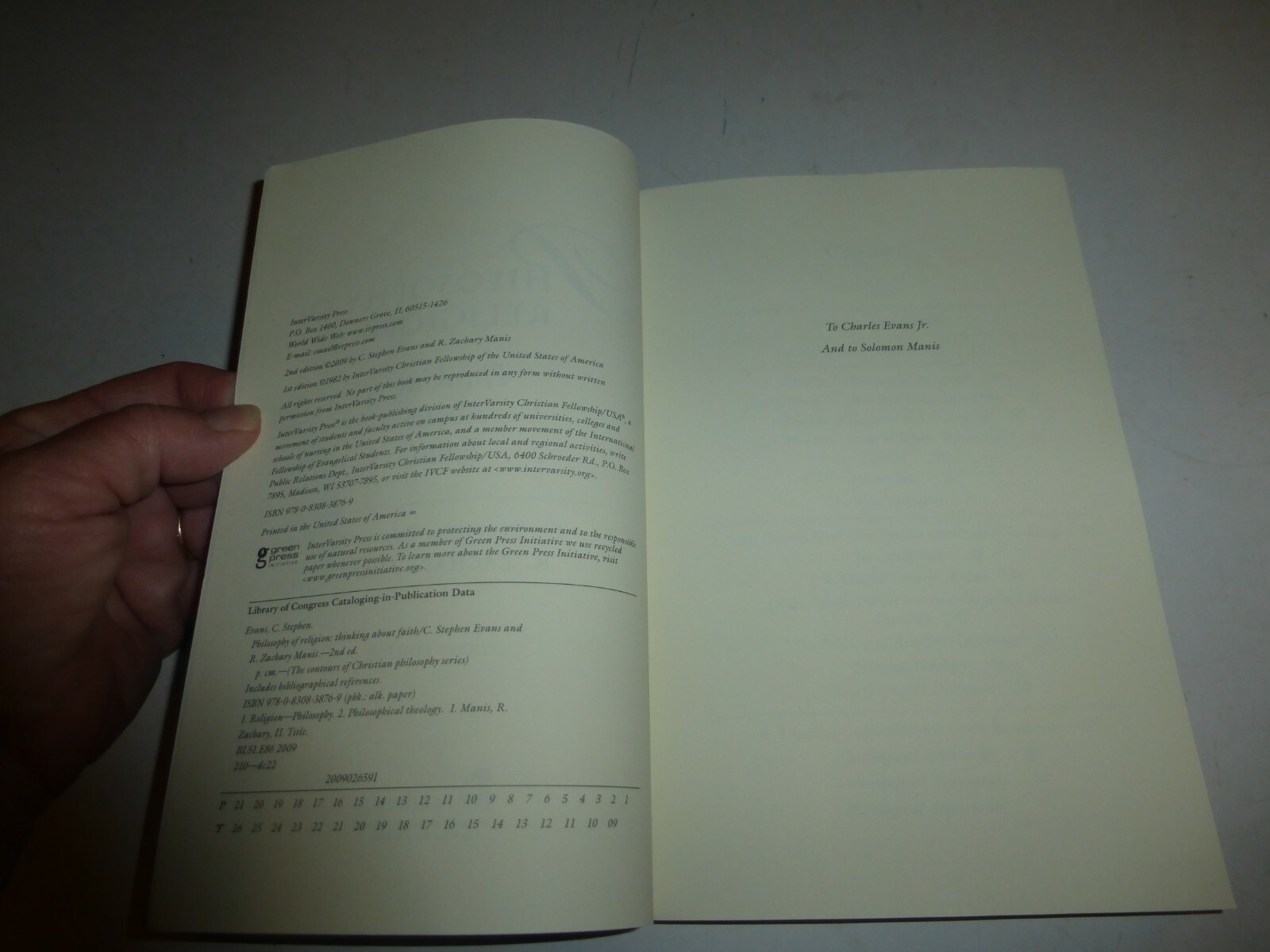 Philosophy of Religion Thinking about Faith by C Stephen Evans PB 2009 New B280