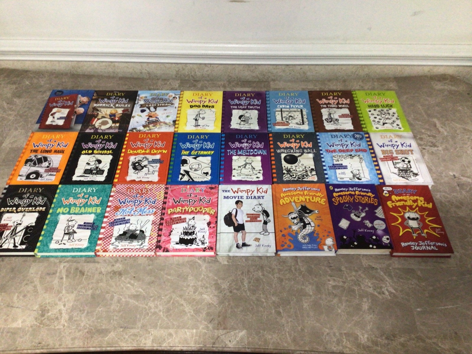 Complete Set Of 24 Diary Of A Wimpy Kid 1-20 & 4 Extra HC Jeff Kinney Books
