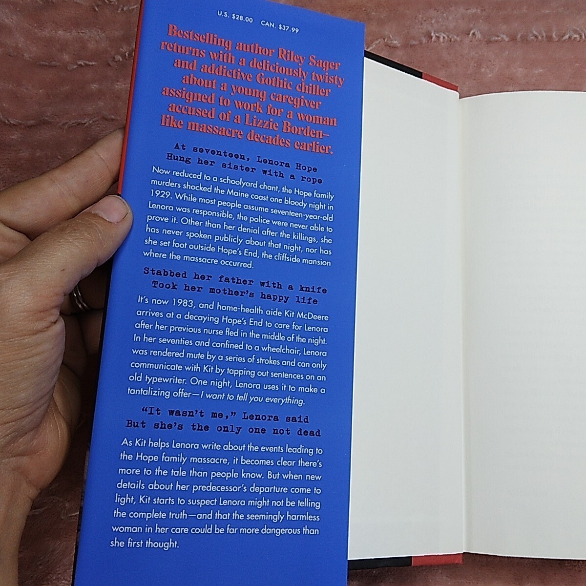The Only One Left Riley Sager Thriller Book Club Summer 2023 Hardcover W/ Dustco