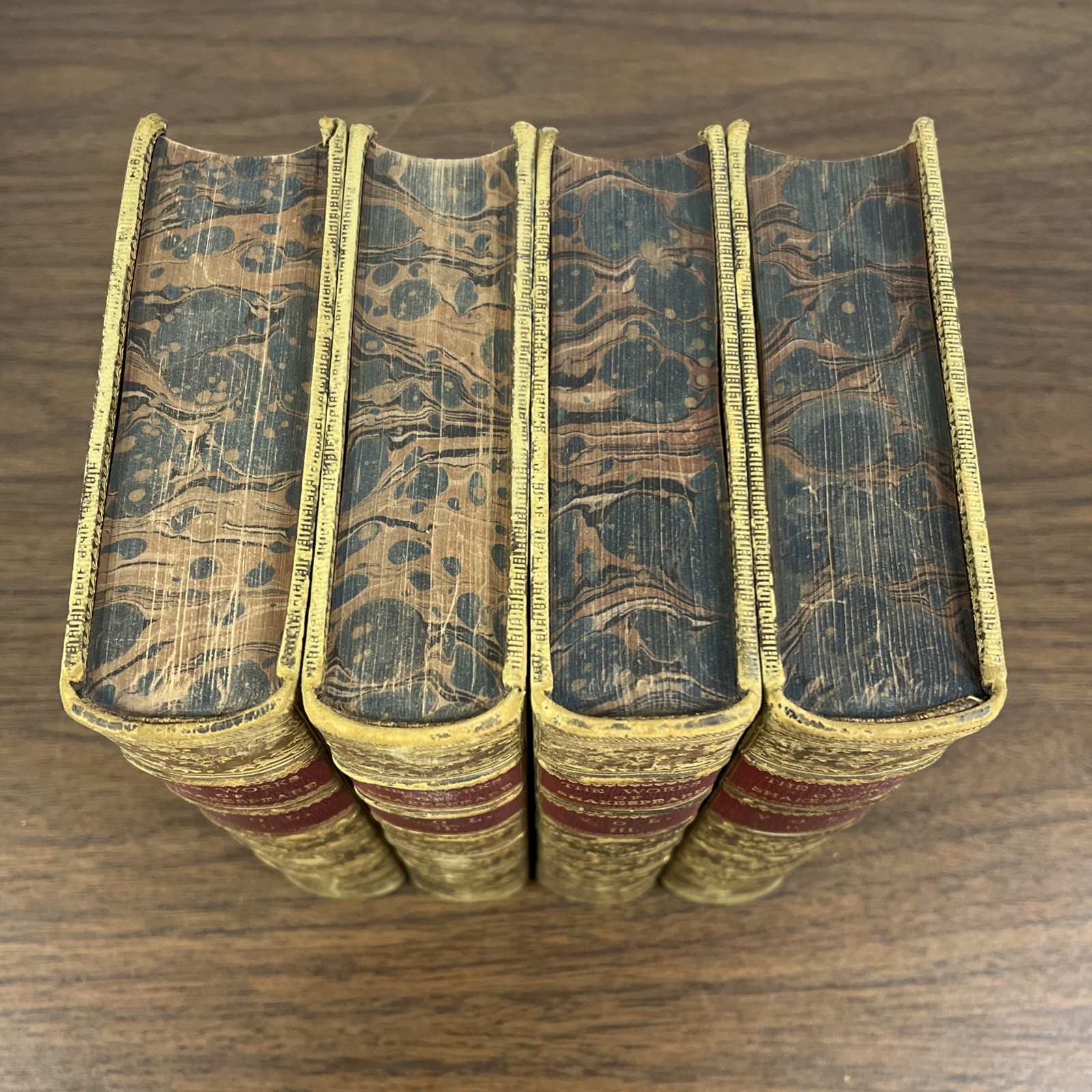 The Works Of William Shakespeare Four Volume Set 1866, D. Appleton & Co. Marbled