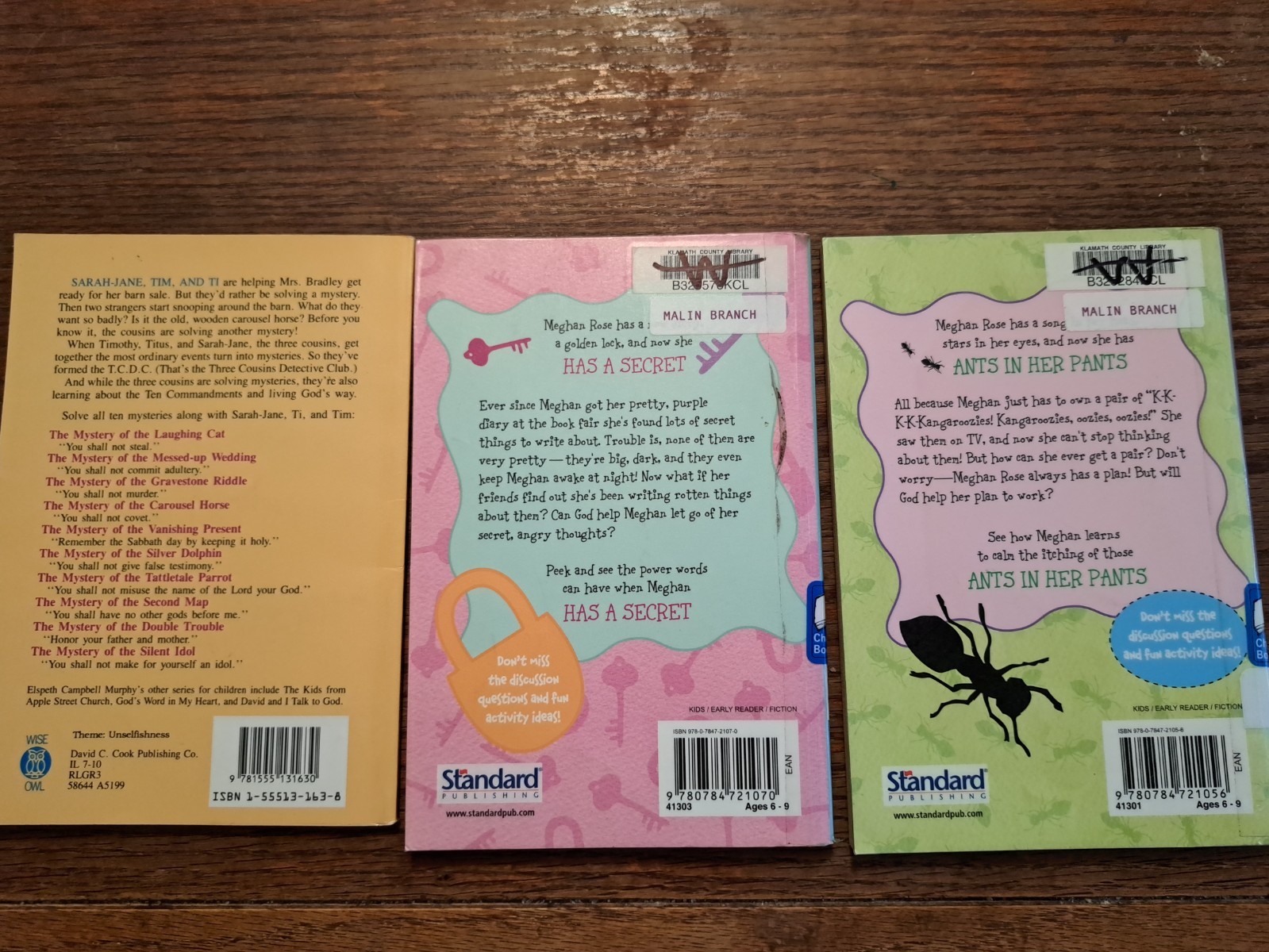 Lot of 3 Kids Christian Chapter Books ages 6-9 Meghan Rose & 10 Commandments