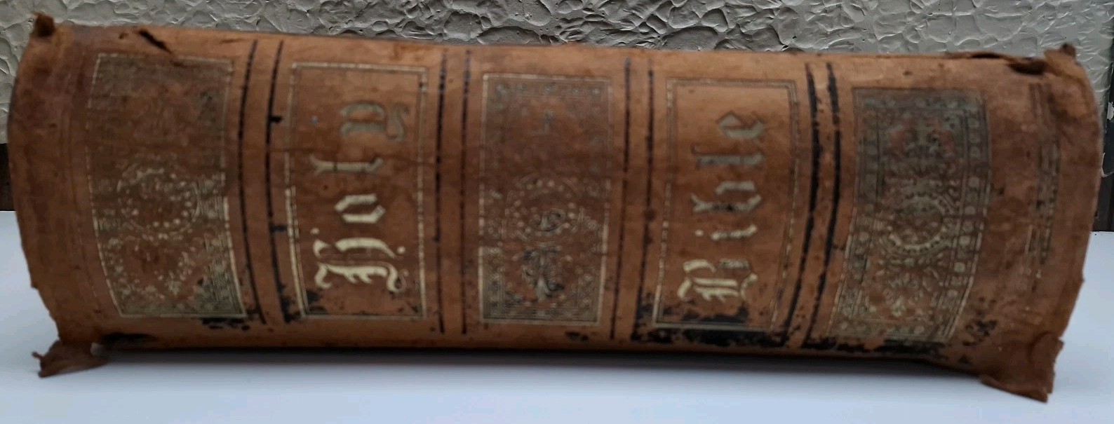 Antique 1873 Complete Domestic Bible Illus. Leather Apocrypha Maps Travels