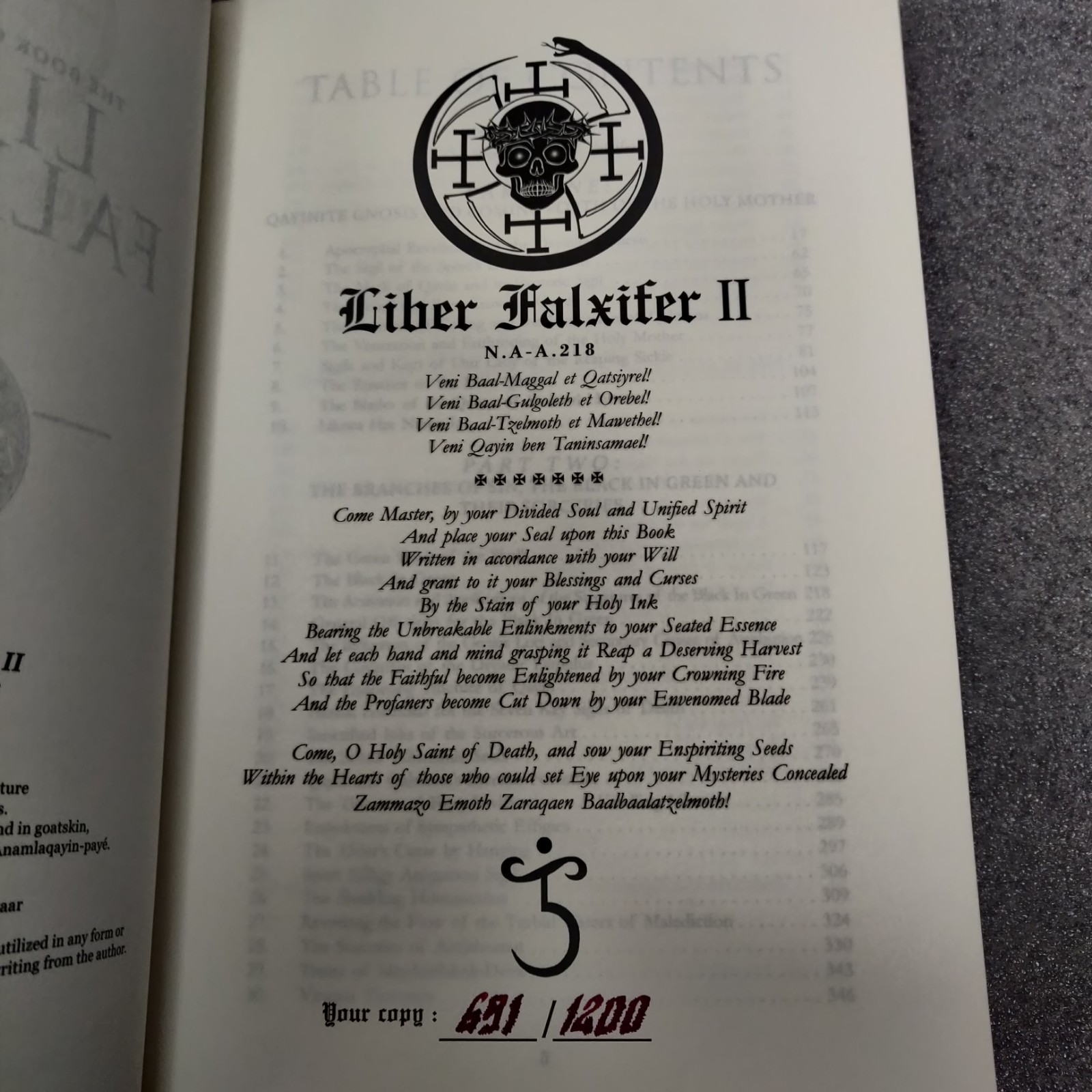 Liber Falxifer II N.A-A.218 #691/1200