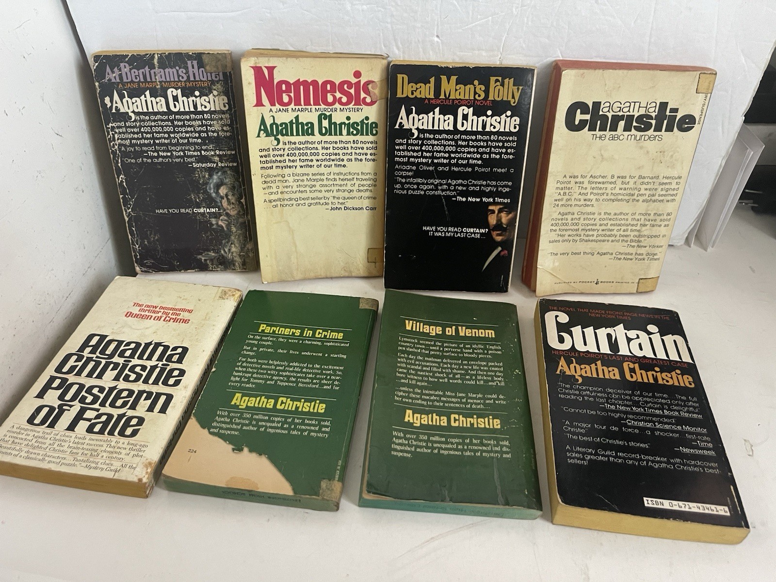 Lot of 8 Vintage Agatha Christie Paperbacks Mixed Titles & Years