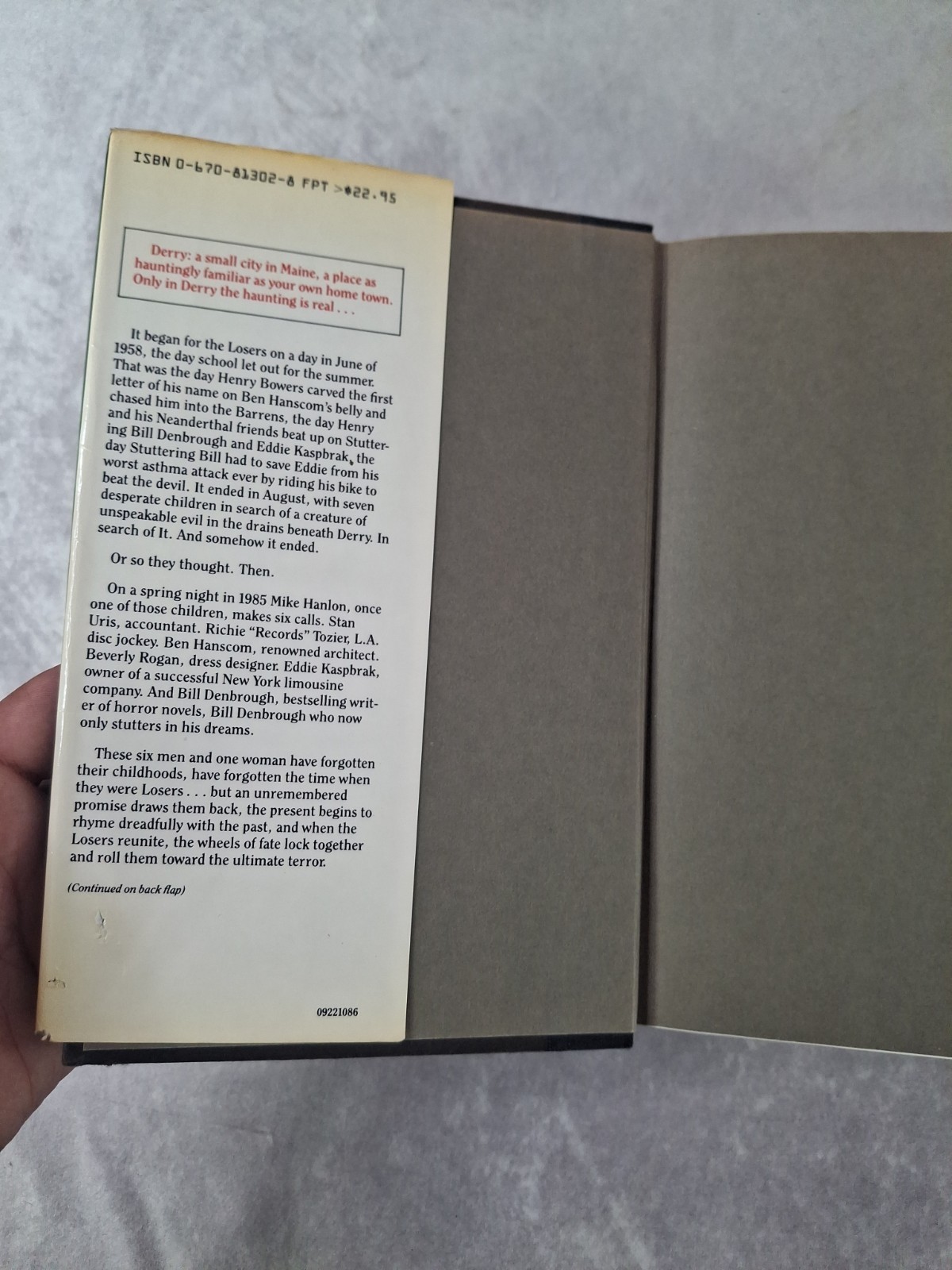 IT by Stephen King (1986) 1st Edition, 2nd Printing Hardcover SHELF