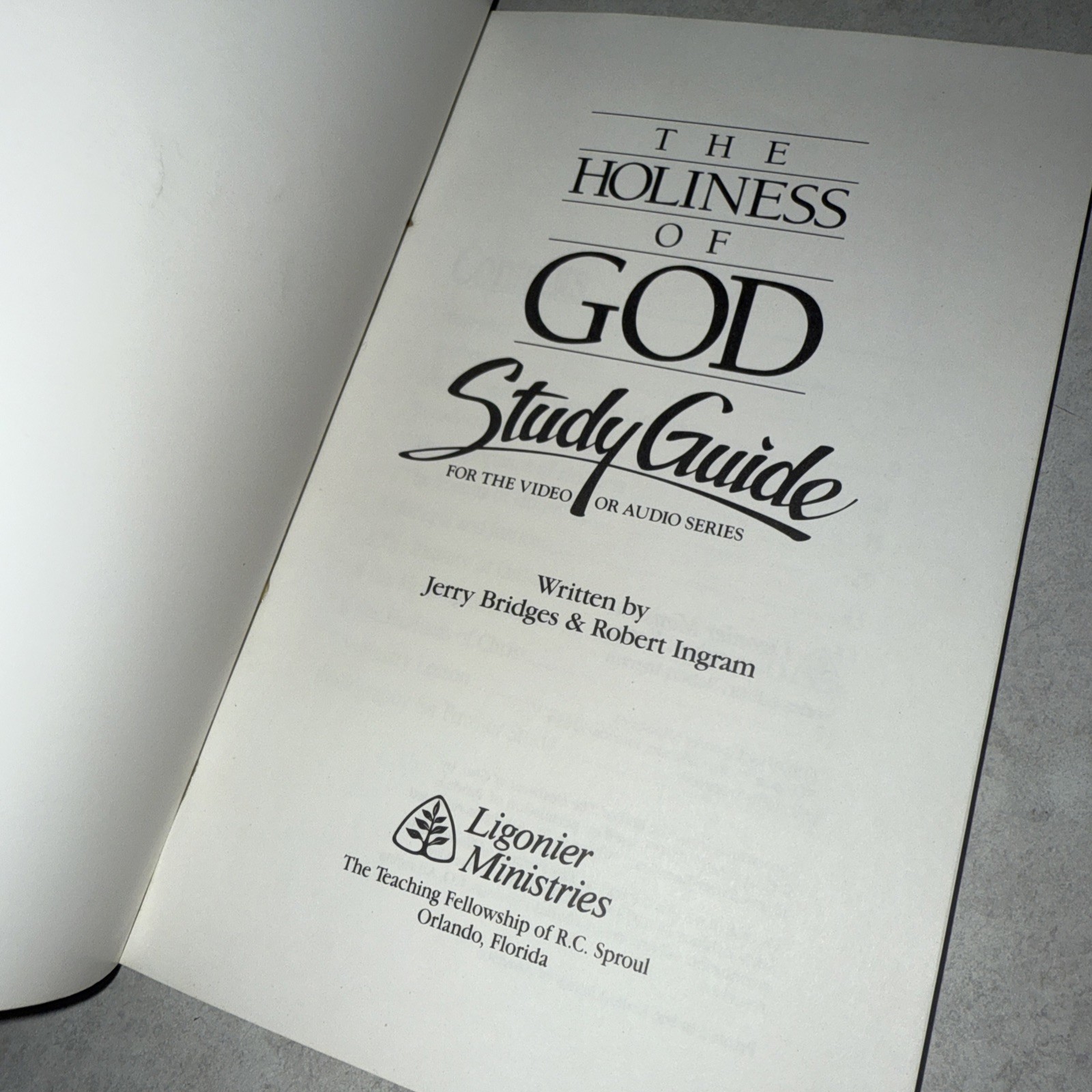 The Holiness of God Study Guide RC Sproul 1988 Ligonier Ministries Bridges READ