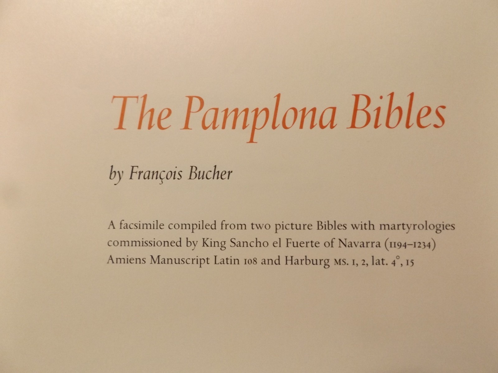 Pamploma Bibles (2 Vol Set) by Francois Bucher (1970)With Storage Sleeve