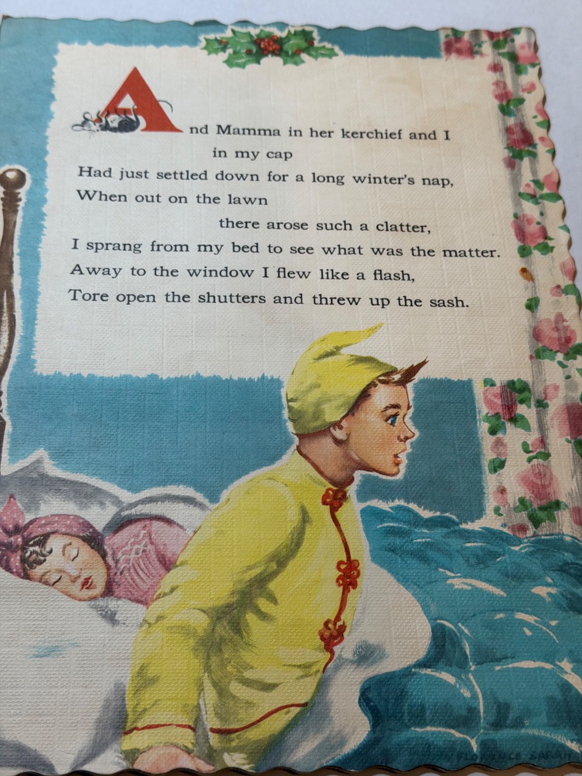 VTG 1951 THE NIGHT BEFORE CHRISTMAS FLORENCE WINSHIP SOFTCOVER BOOK