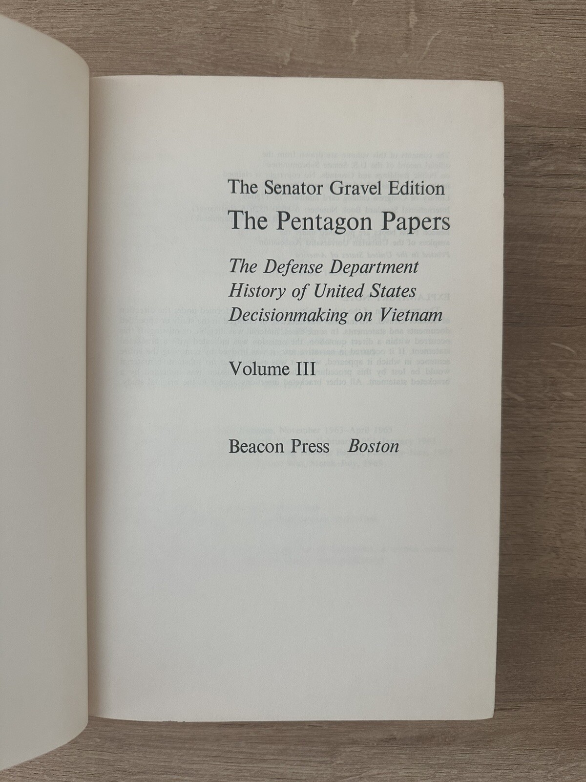 The Pentagon Papers Senator Gravel Edition Beacon Press 4 Vol Set 1971 Hardcover
