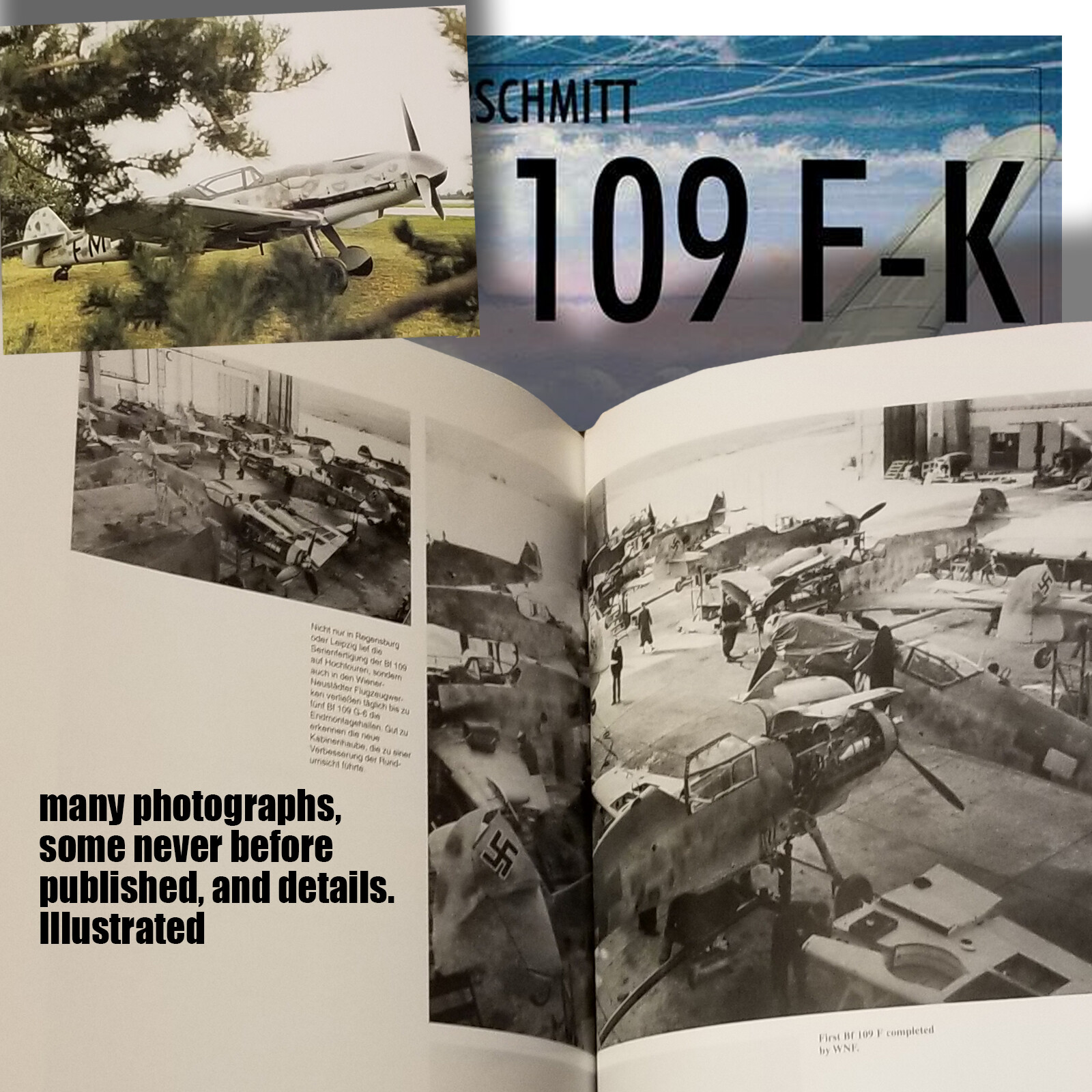 BOOK: MESSERSCHMITT BF 109F THROUGH K – HARD COVER SH1023CSN